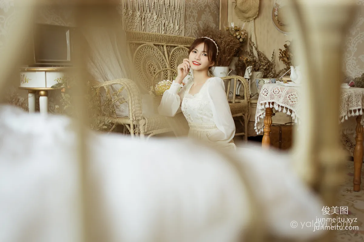 [YALAYI] 2021.11.29 NO.871 Floral White Dress Ru Sha photo 27