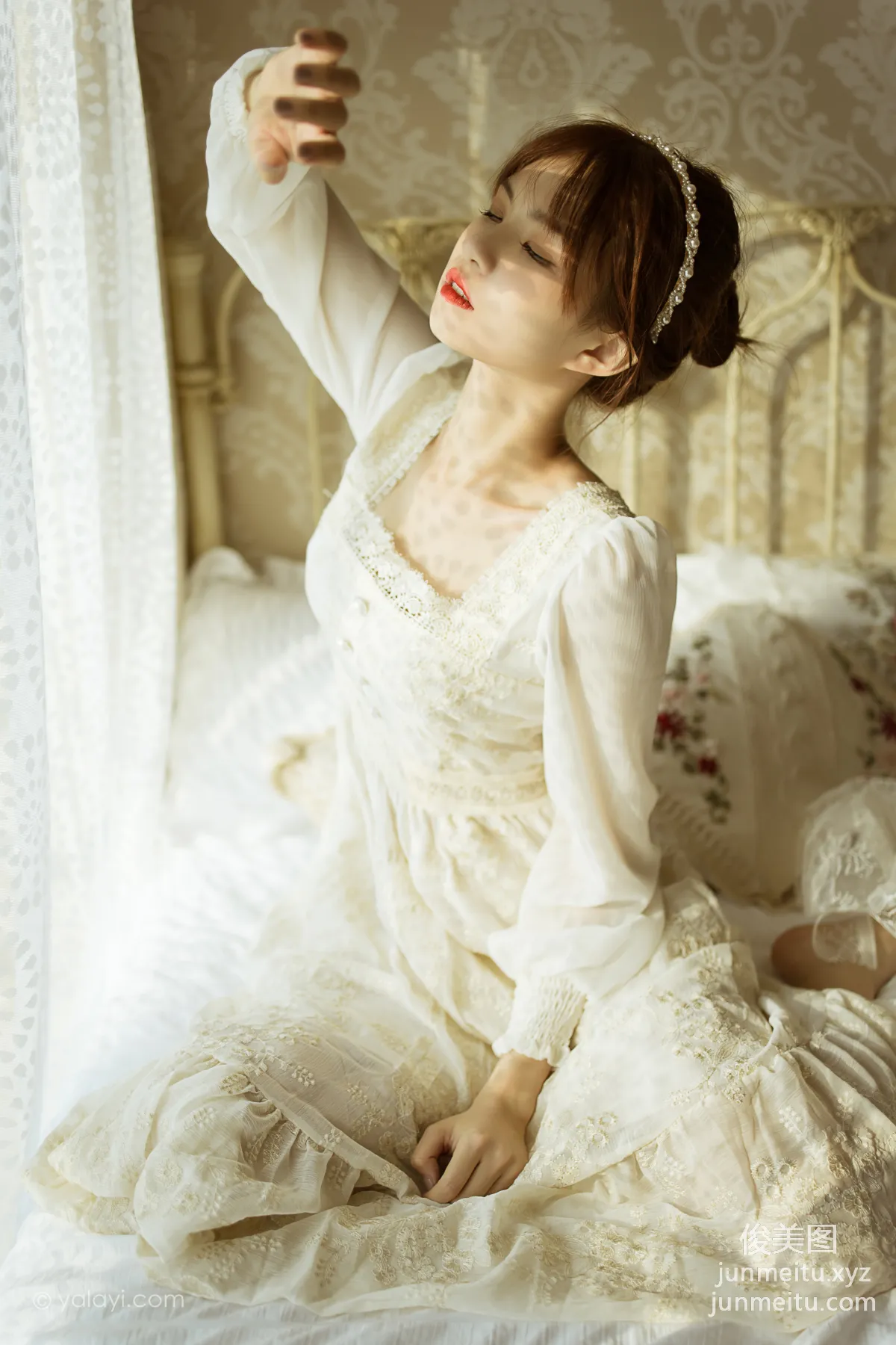 [YALAYI] 2021.11.29 NO.871 Floral White Dress Ru Sha photo 29