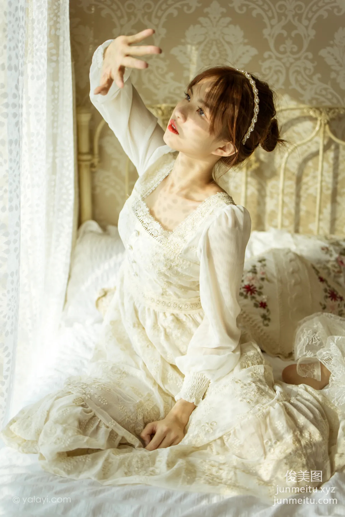 [YALAYI] 2021.11.29 NO.871 Floral White Dress Ru Sha photo 30