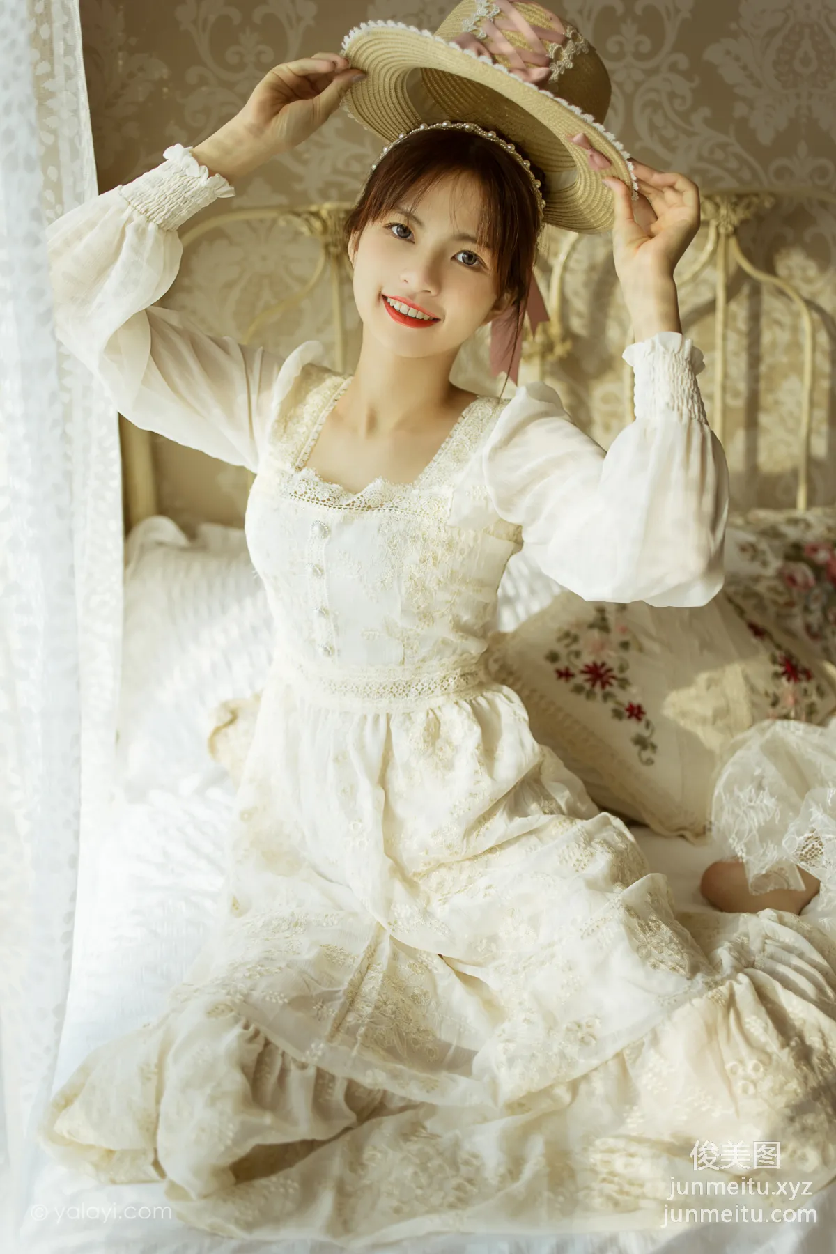 [YALAYI] 2021.11.29 NO.871 Floral White Dress Ru Sha photo 31