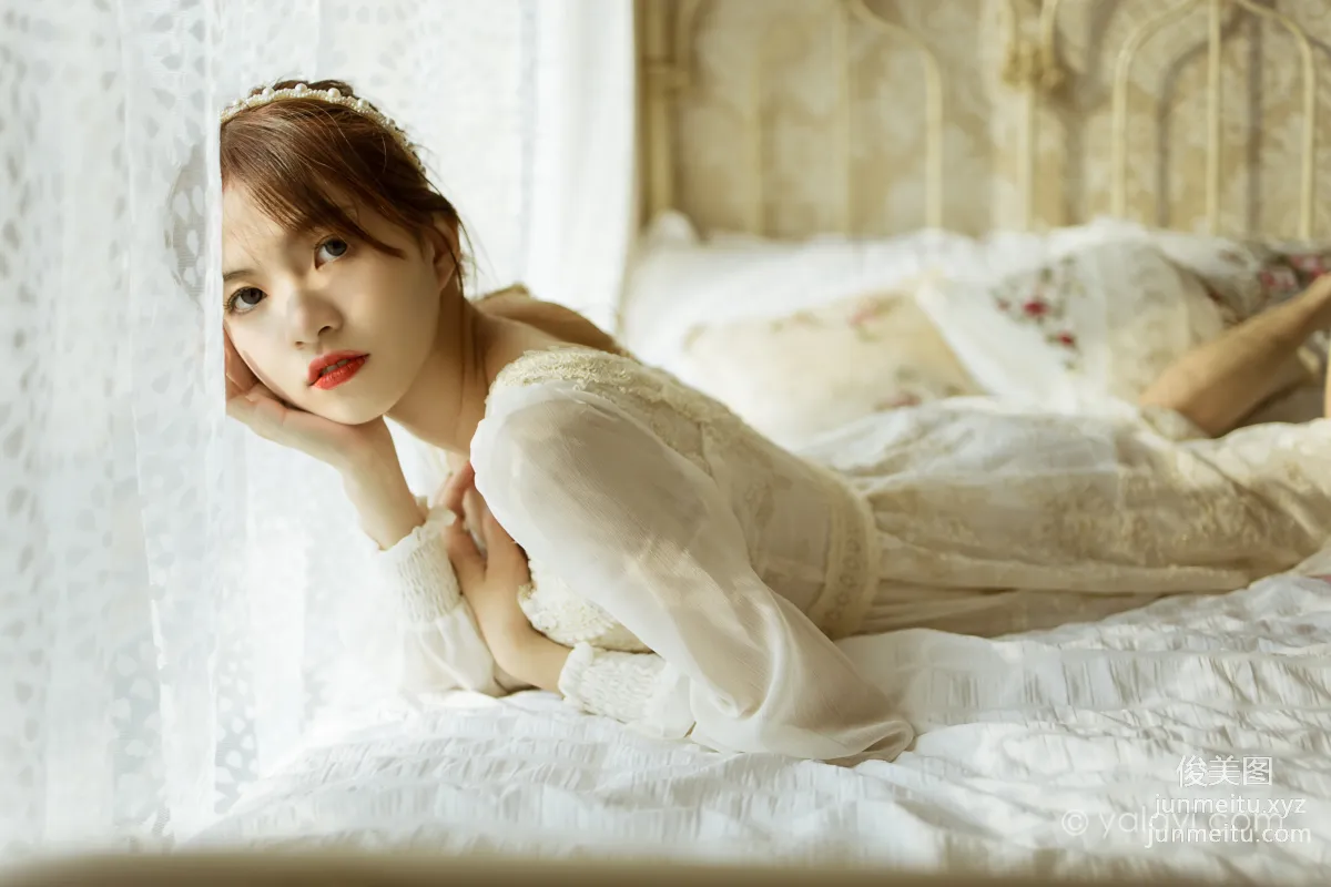 [YALAYI] 2021.11.29 NO.871 Floral White Dress Ru Sha photo 32