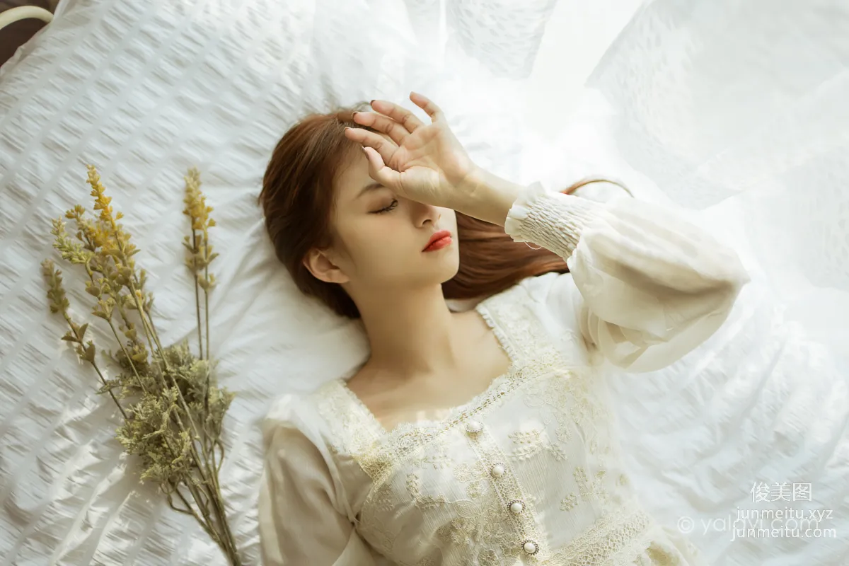 [YALAYI] 2021.11.29 NO.871 Floral White Dress Ru Sha photo 34