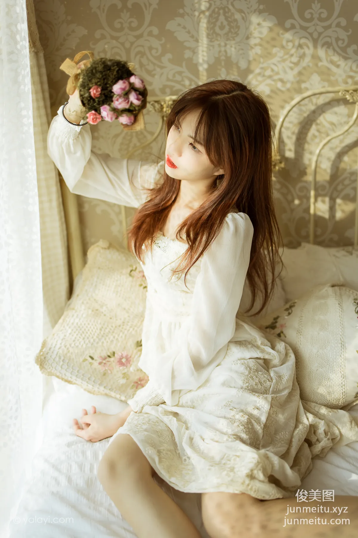[YALAYI] 2021.11.29 NO.871 Floral White Dress Ru Sha photo 37