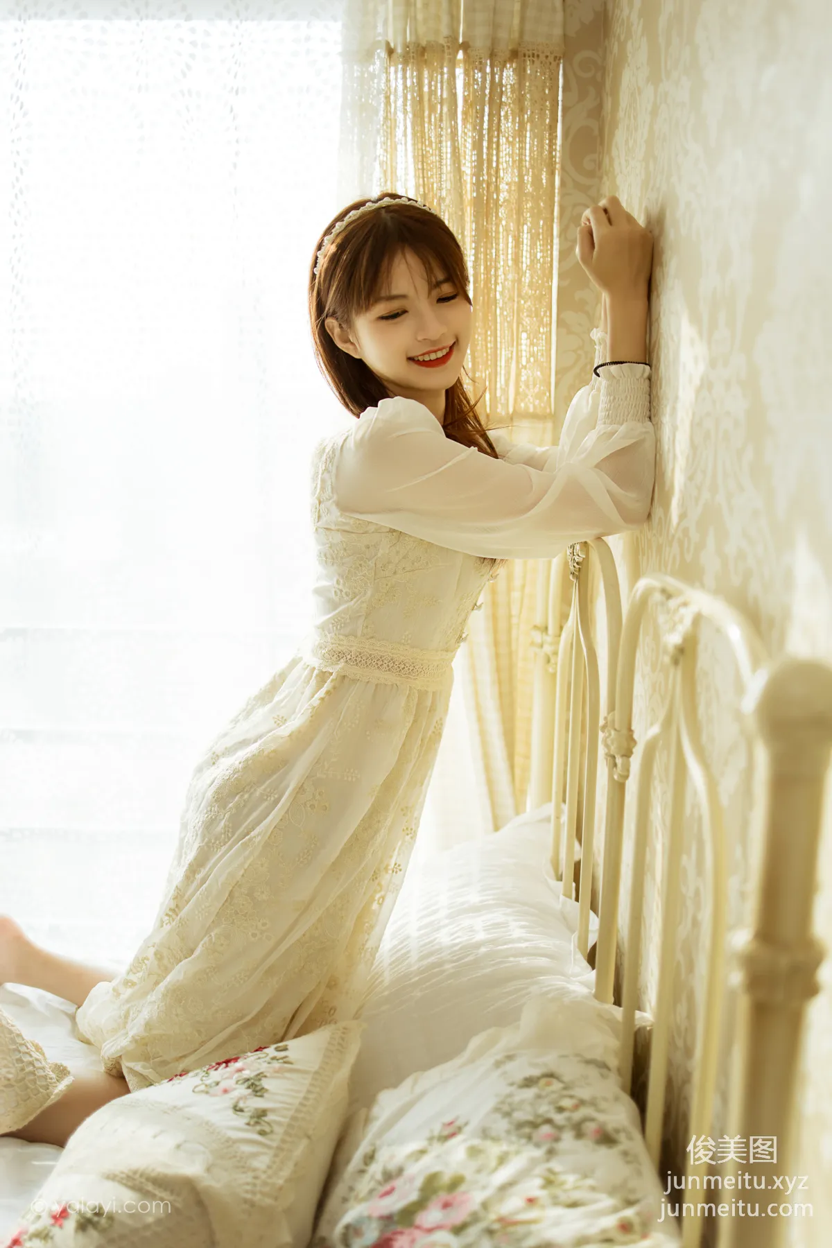 [YALAYI] 2021.11.29 NO.871 Floral White Dress Ru Sha photo 38