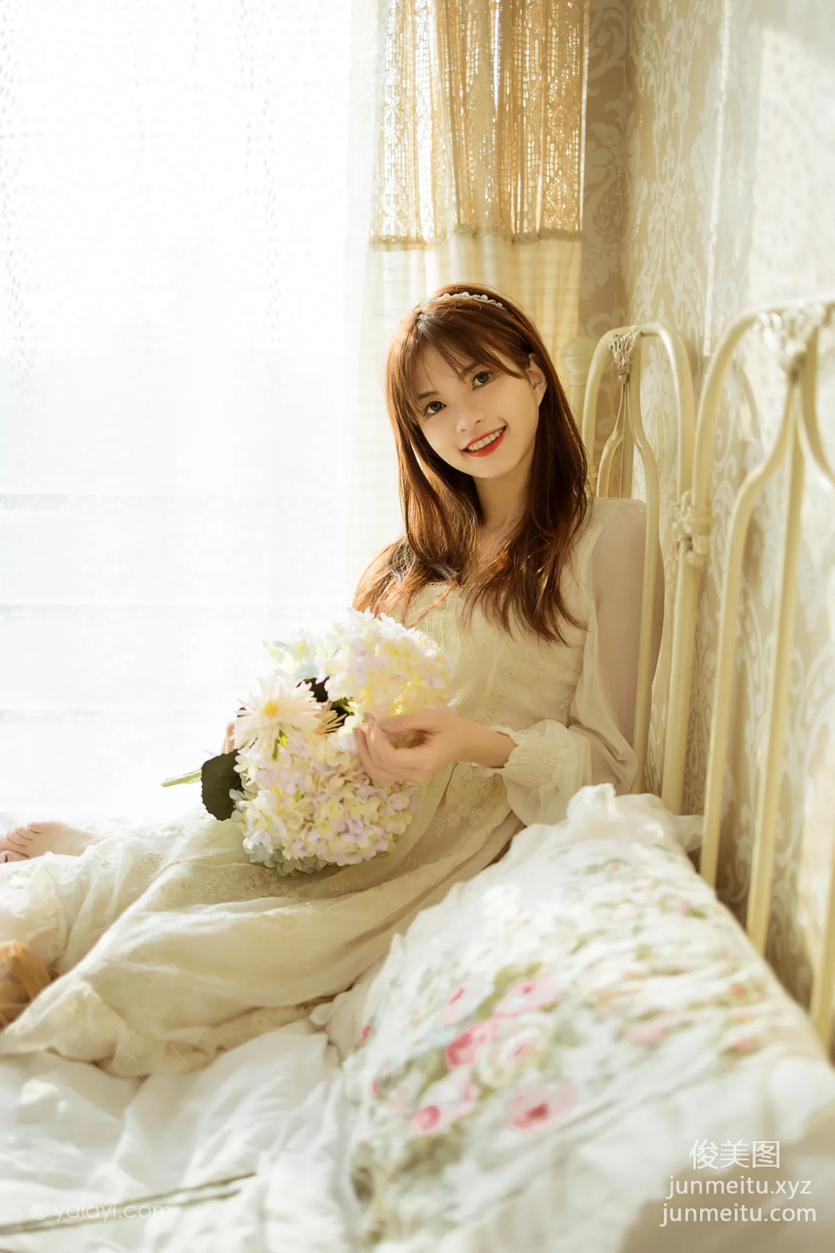 [YALAYI] 2021.11.29 NO.871 Floral White Dress Ru Sha photo 41