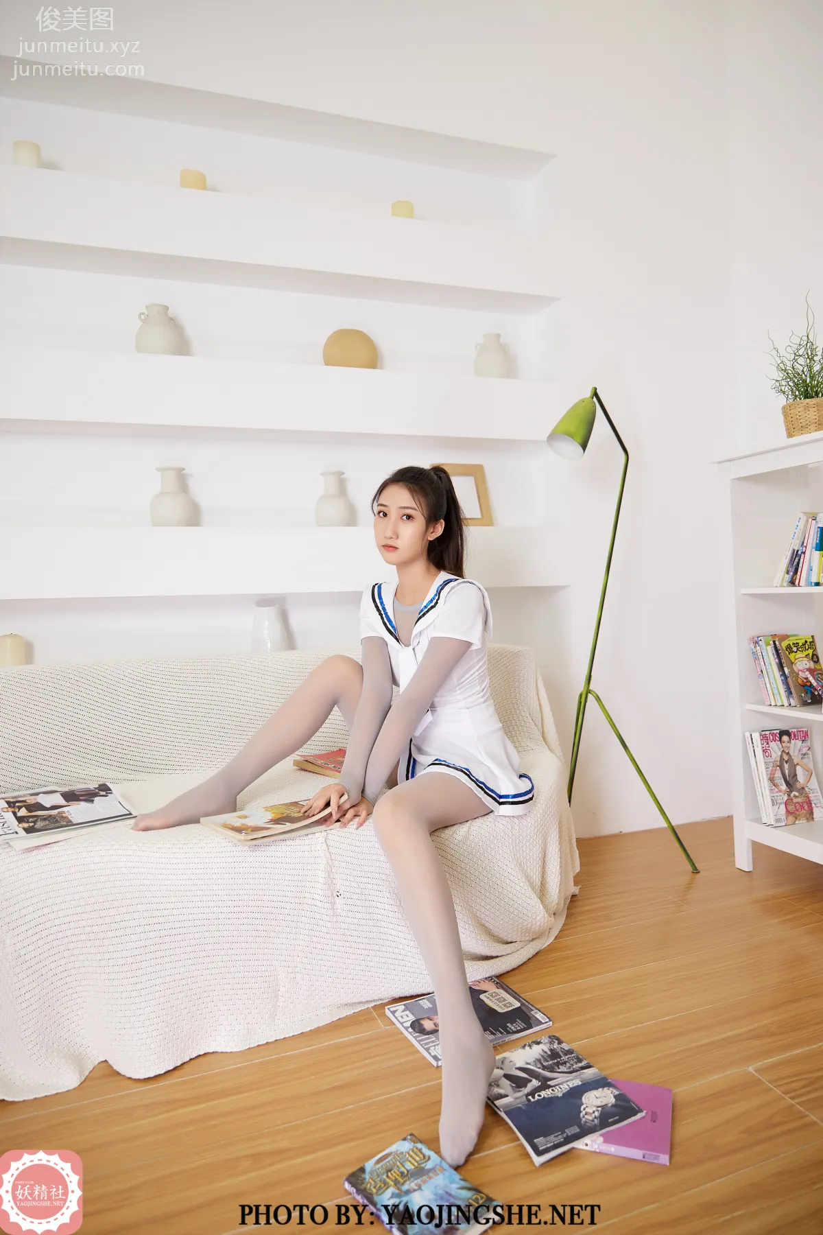 [FAIRY CLUB Yaojingshe] 2020.07.04 T2018 In Front of the Bookshelf, Si Wen, Premium No-Pantyhose T Series photo 17