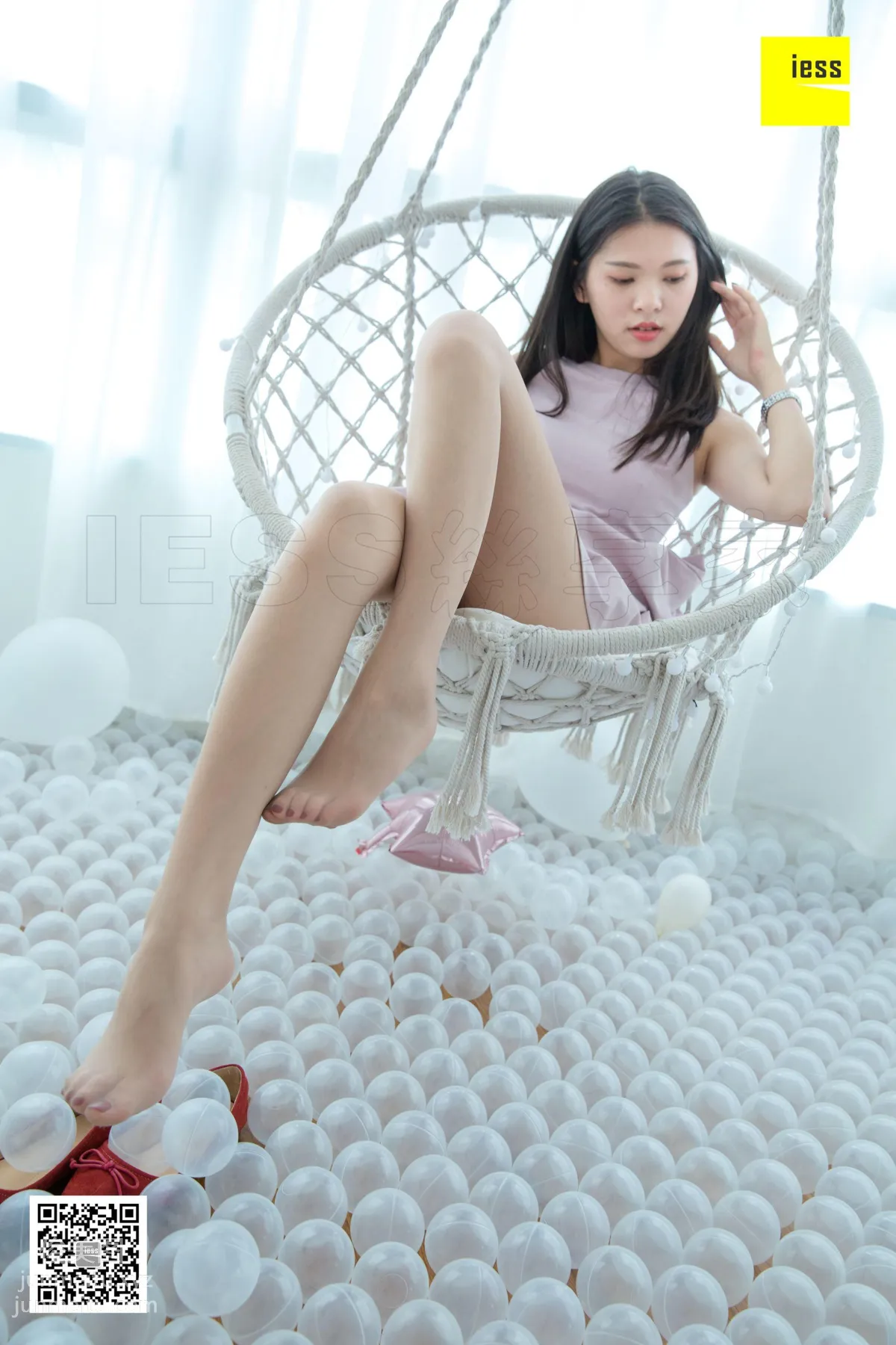 [IESS] 2018.10.31 Silk Enjoyer 349: Red Bow Flat Shoes Qiqi [95P] photo 50