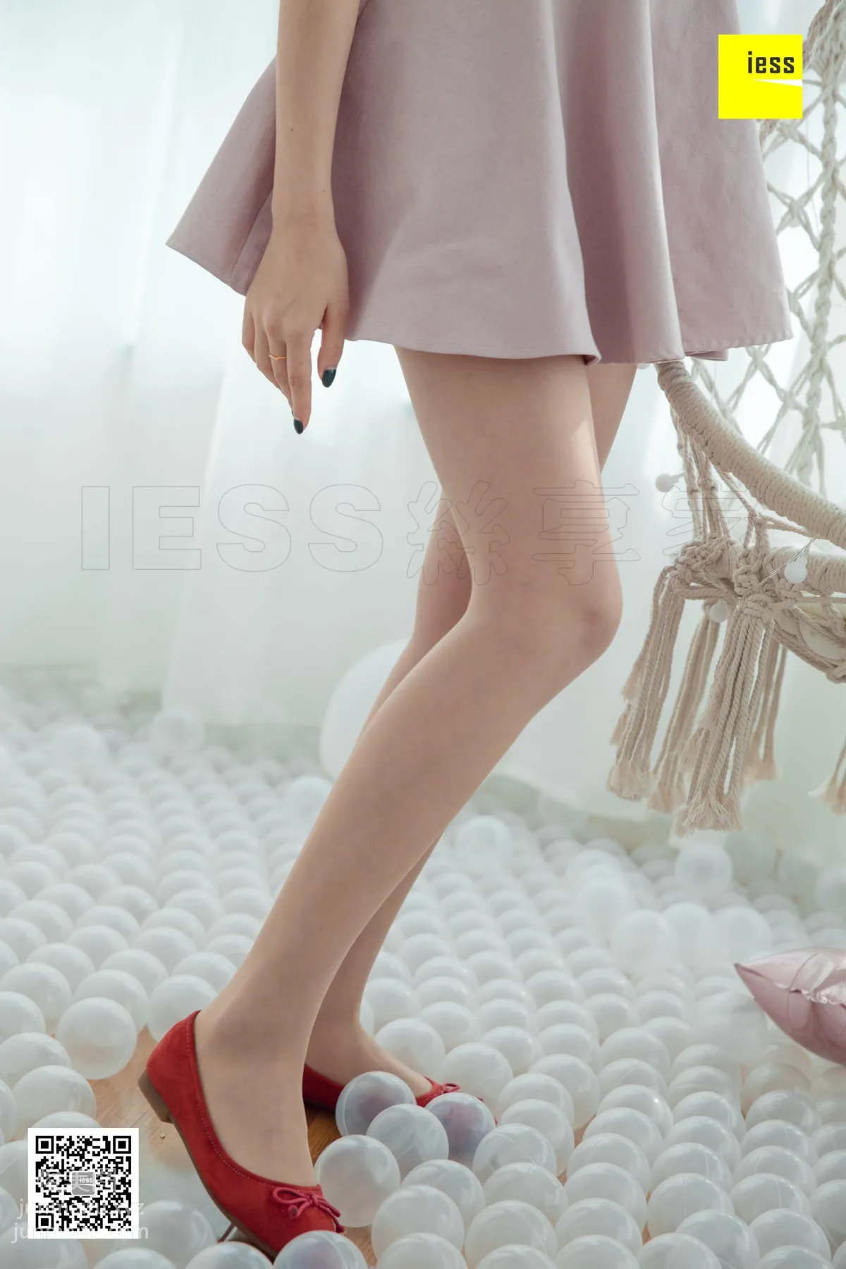[IESS] 2018.10.31 Silk Enjoyer 349: Red Bow Flat Shoes Qiqi [95P] photo 13