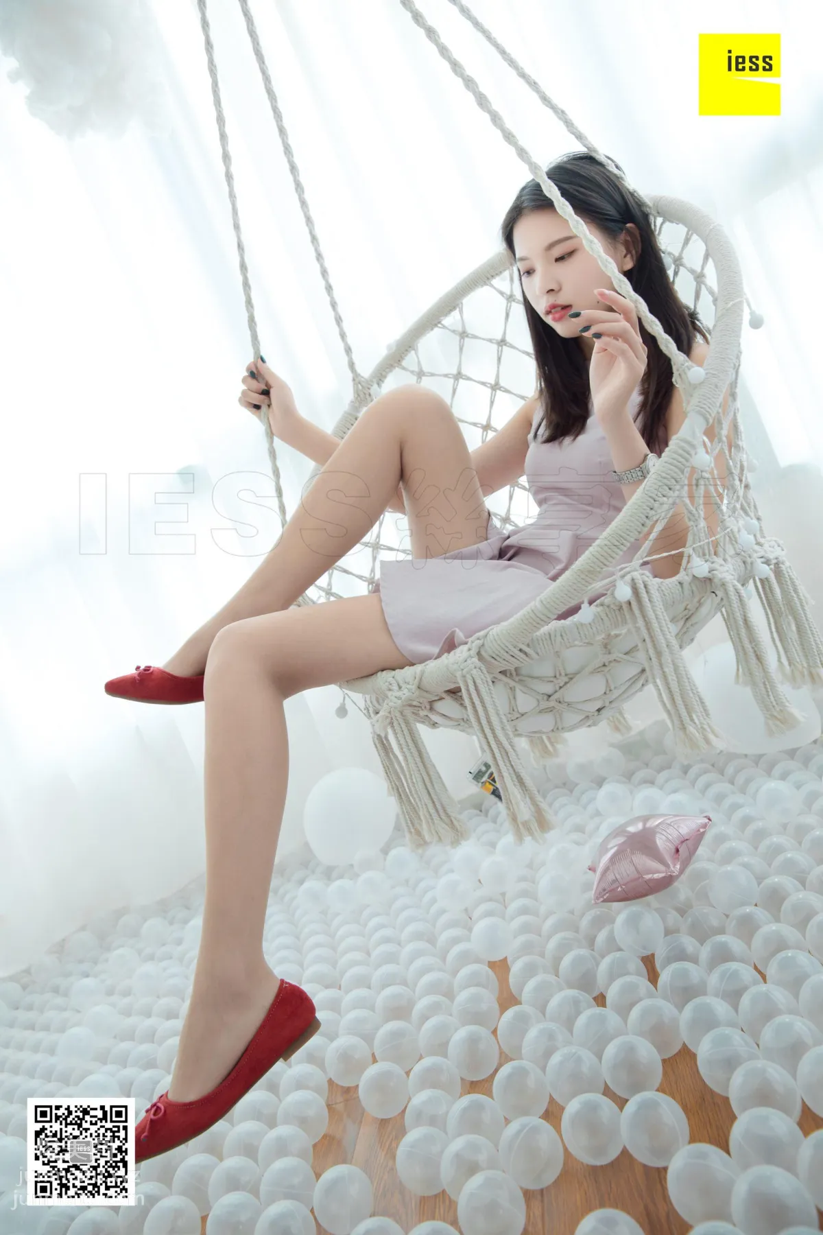 [IESS] 2018.10.31 Silk Enjoyer 349: Red Bow Flat Shoes Qiqi [95P] photo 26