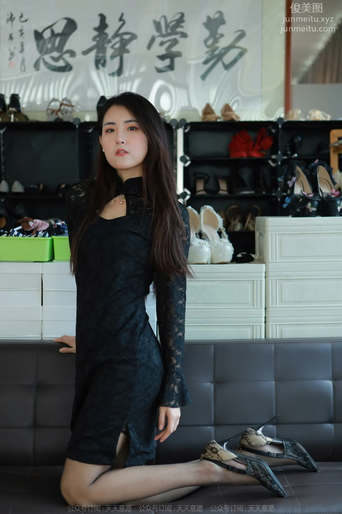 [IESS] 2022.04.28 Silk Enjoyer 1073: Xiao Bao, Half-Calf Black Stockings photo 14