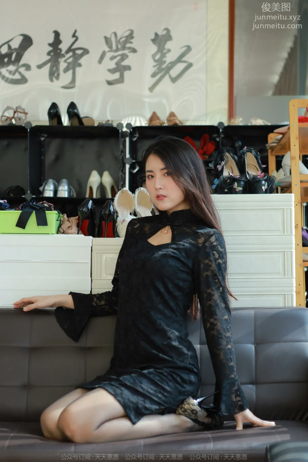 [IESS] 2022.04.28 Silk Enjoyer 1073: Xiao Bao, Half-Calf Black Stockings photo 16