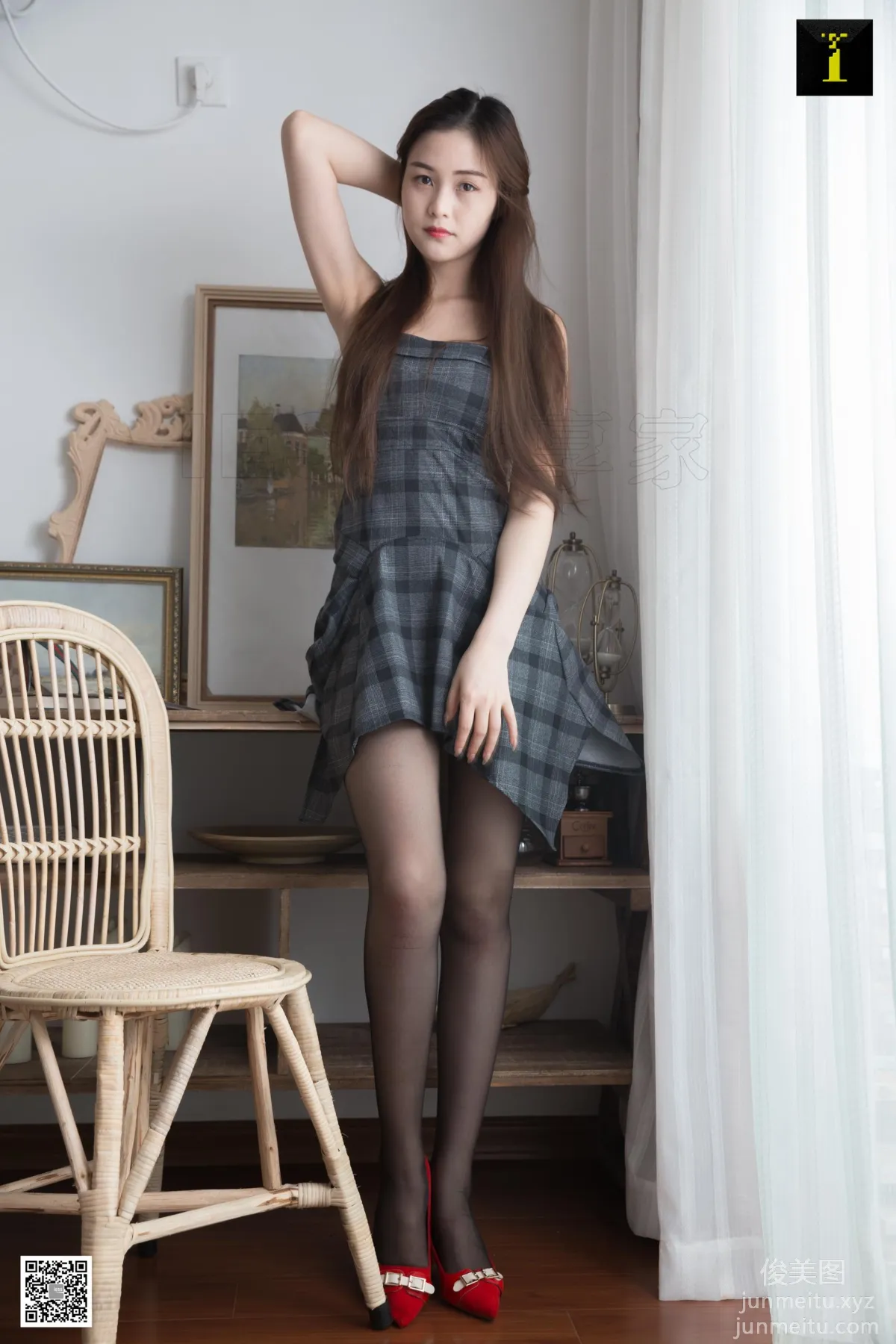 [IESS] 2019.06.17 Silk Enjoyer 508: Jiu Mei's Red Shoes and Plaid Skirt Jiu Mei [90P] photo 16