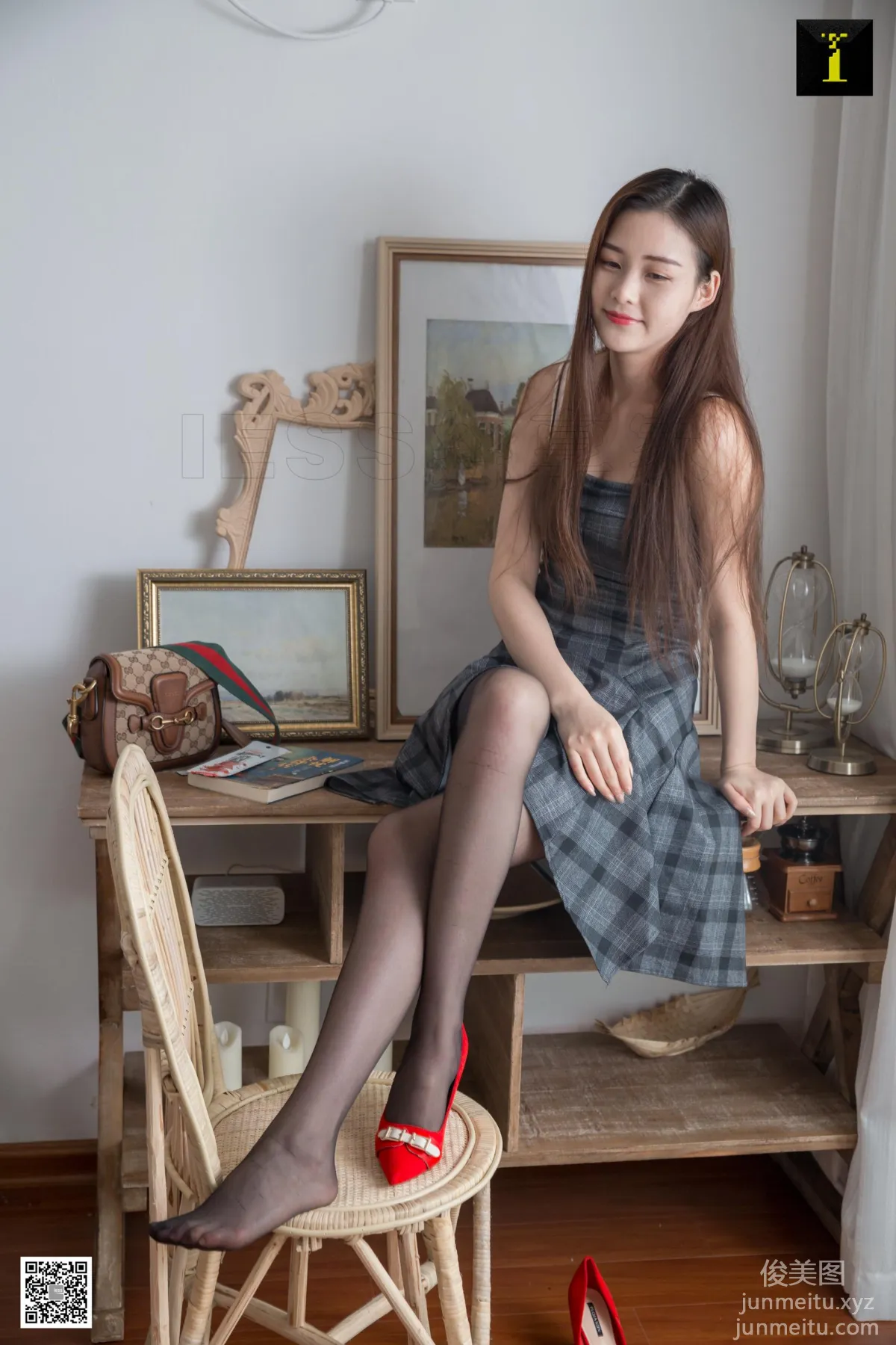 [IESS] 2019.06.17 Silk Enjoyer 508: Jiu Mei's Red Shoes and Plaid Skirt Jiu Mei [90P] photo 27
