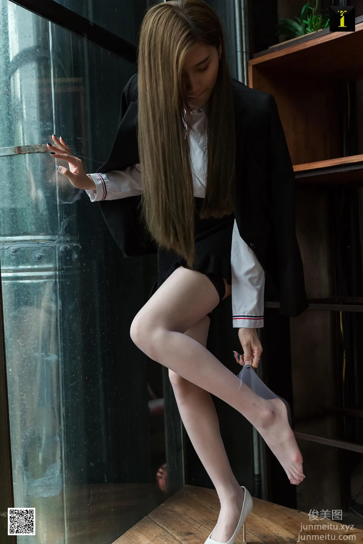 [IESS] 2020.04.14 Silk Enjoyer 721: Yu Xi, Peep Toe and Garter Stockings [95P] photo 54