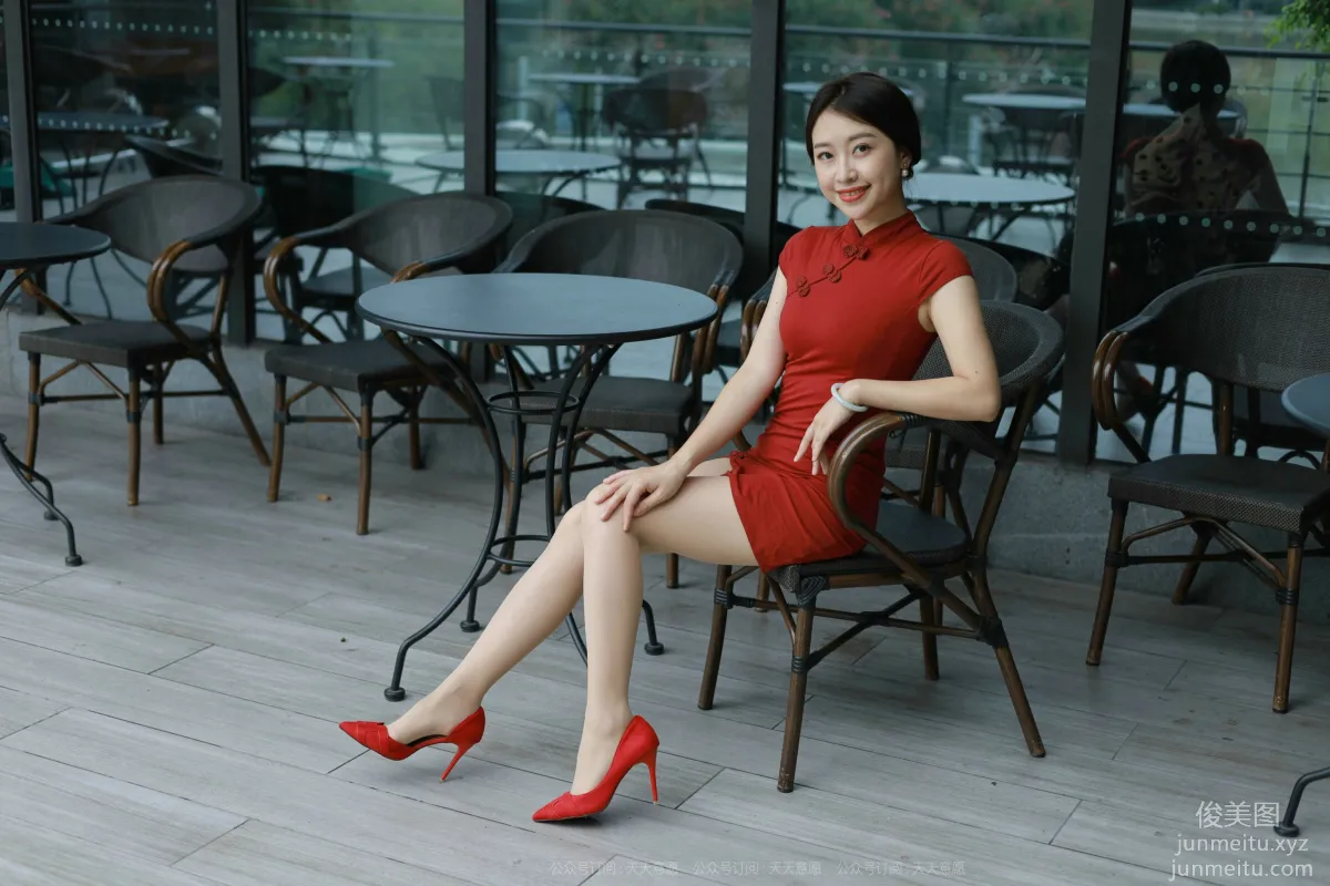 [IESS] 2021.10.15 Silk Enjoyer 948: Xiao Jie, Red Qipao [90P] photo 86