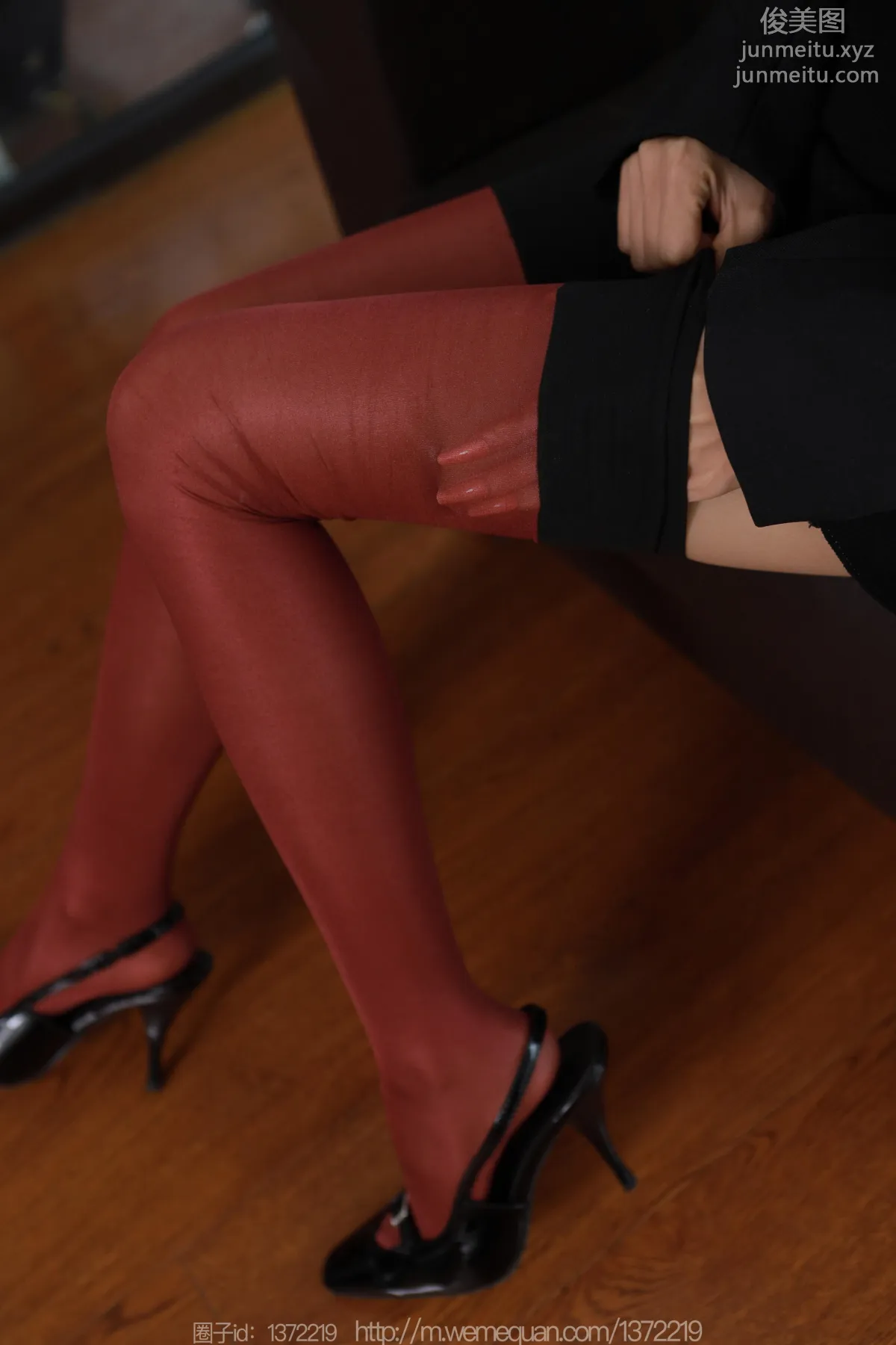 [IESS] 2023.01.05 Silk Enjoyer 1320 Mei Zi, Half Stockings Red and Black [90P] photo 3