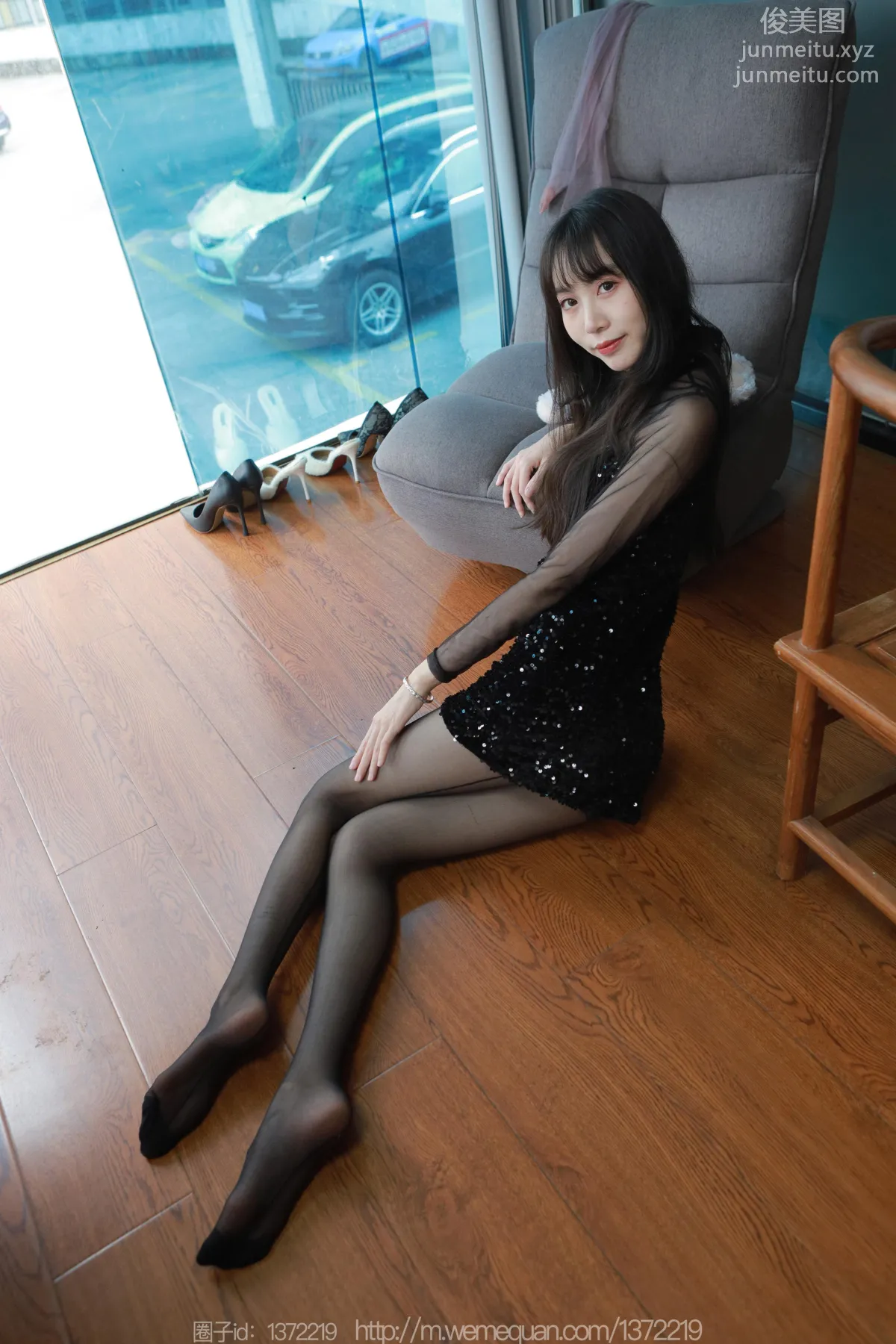[IESS] 2023.04.12 Silk Enjoyer 1419 Tuan Tuan, Sequin Black Stockings Dress [83P] photo 72