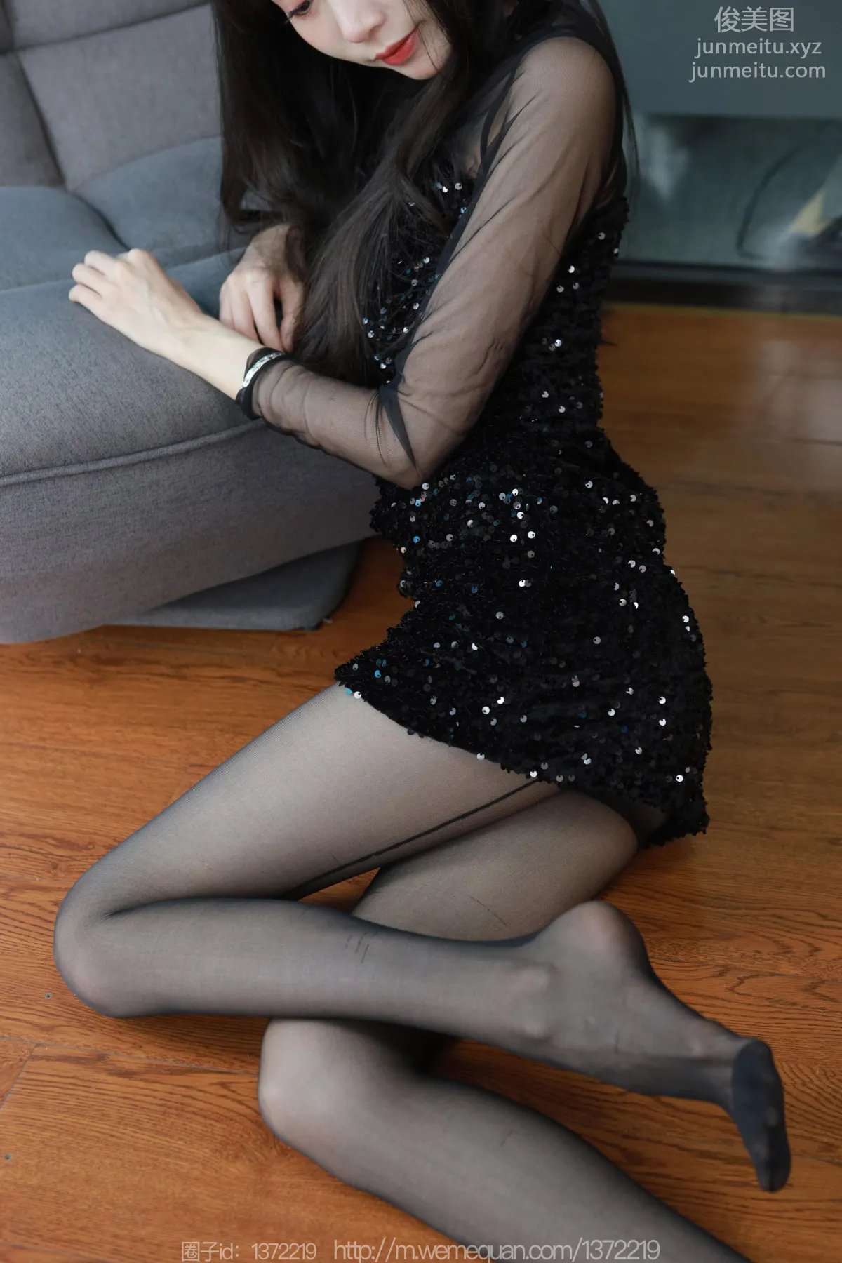 [IESS] 2023.04.12 Silk Enjoyer 1419 Tuan Tuan, Sequin Black Stockings Dress [83P] photo 75