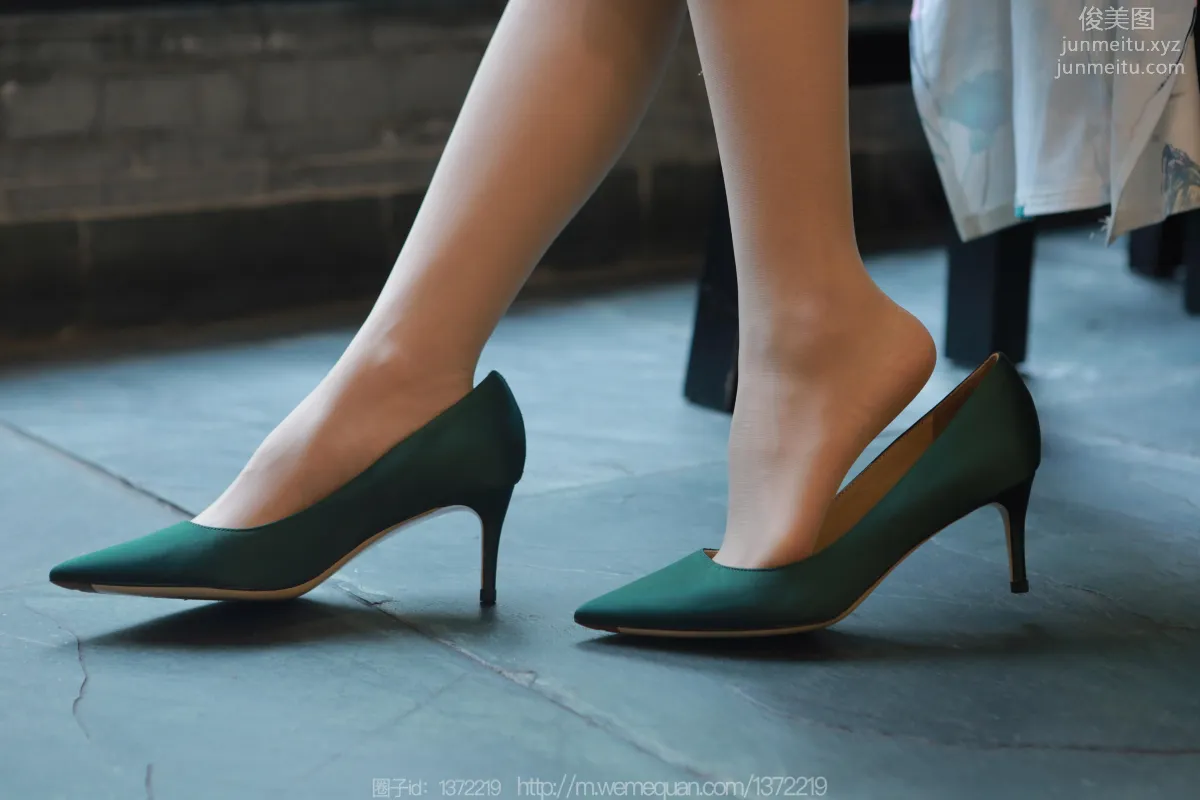 [IESS] 2023.07.19 Silk Enjoyer 1484 Mei Zi, Beauty in Green Shoes [86P] photo 7