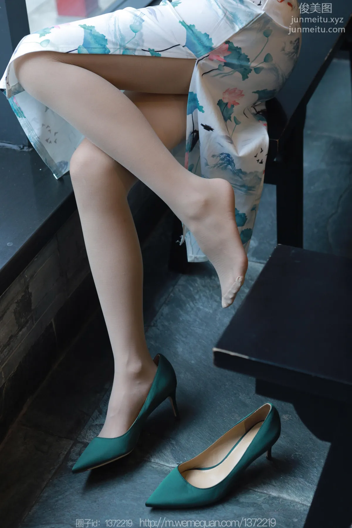 [IESS] 2023.07.19 Silk Enjoyer 1484 Mei Zi, Beauty in Green Shoes [86P] photo 13