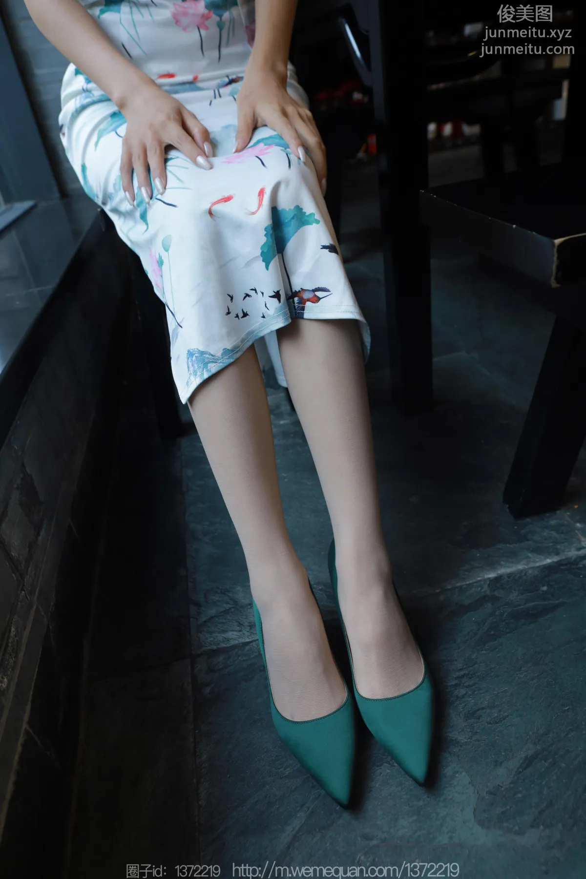 [IESS] 2023.07.19 Silk Enjoyer 1484 Mei Zi, Beauty in Green Shoes [86P] photo 16