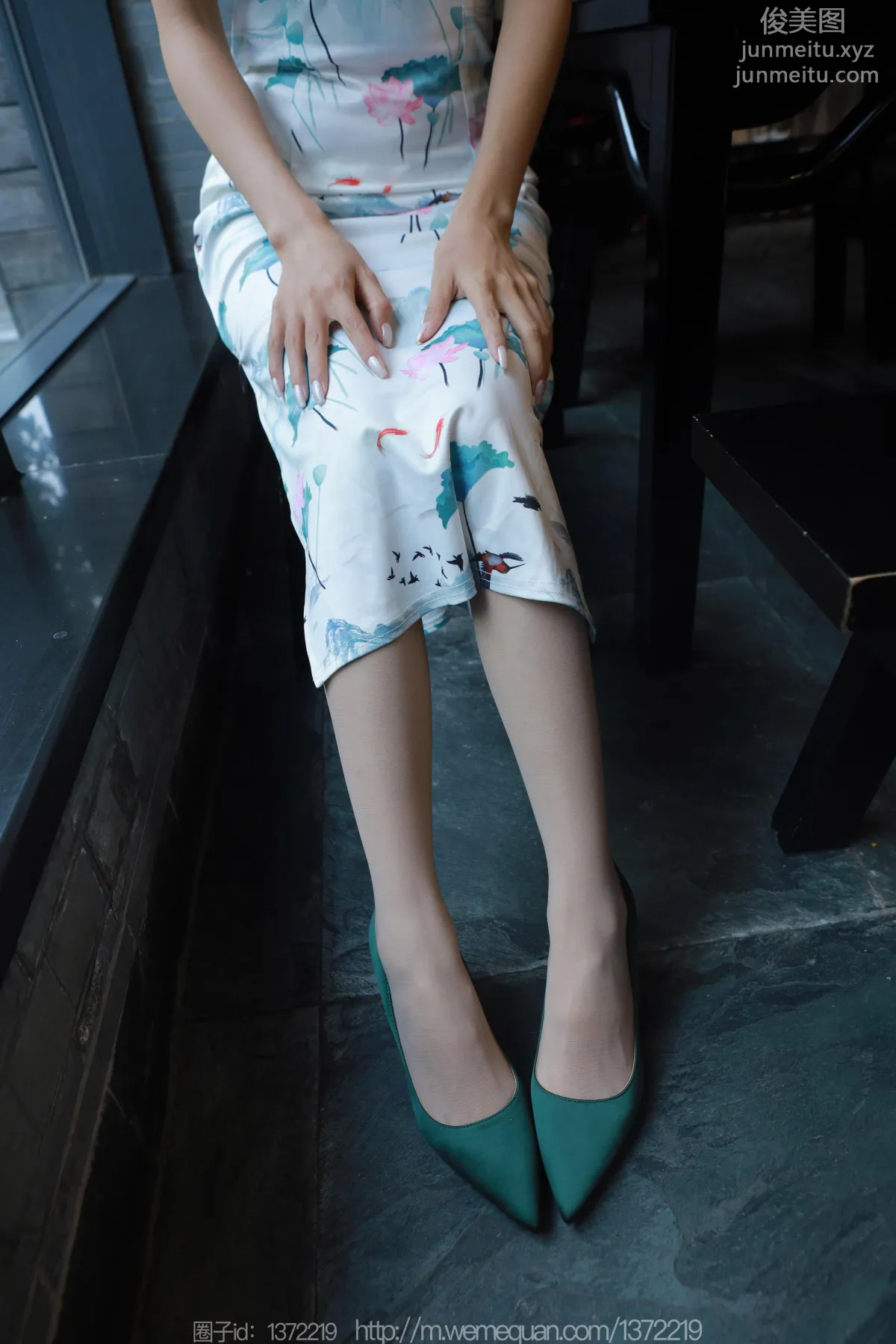 [IESS] 2023.07.19 Silk Enjoyer 1484 Mei Zi, Beauty in Green Shoes [86P] photo 44