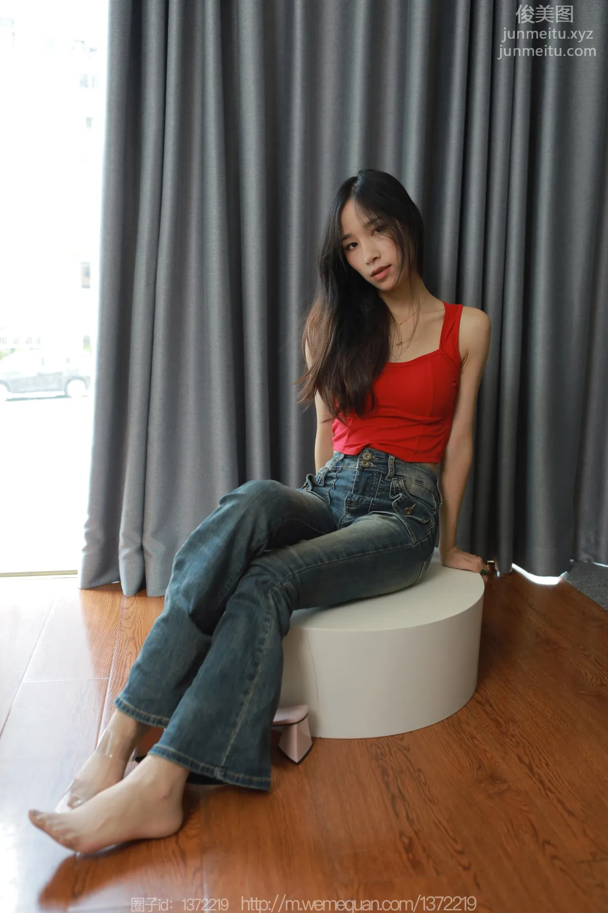 [IESS] 2023.08.11 Silk Enjoyer 1504 Mei Zi, Stockings Inside Jeans [85P] photo 7