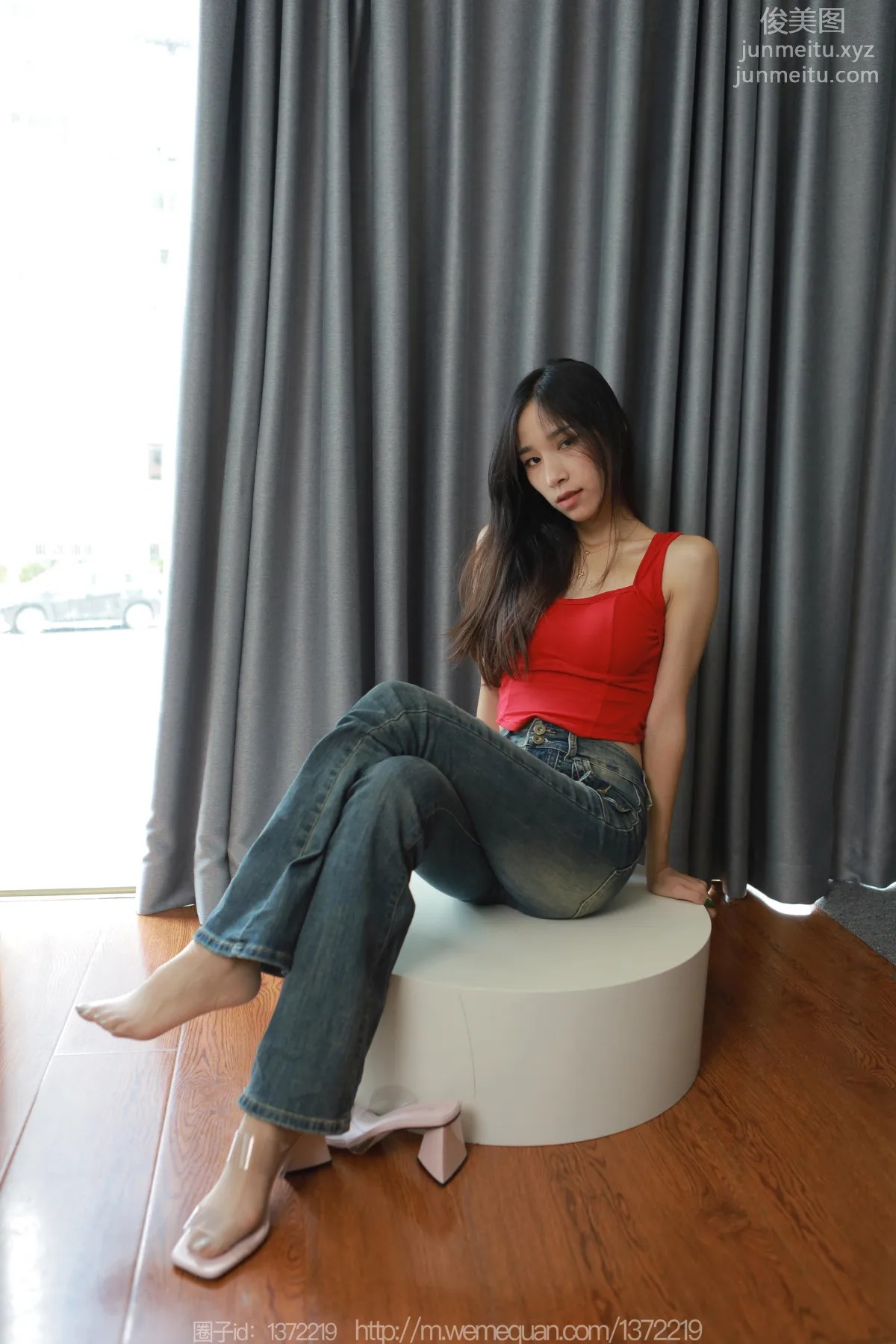 [IESS] 2023.08.11 Silk Enjoyer 1504 Mei Zi, Stockings Inside Jeans [85P] photo 9