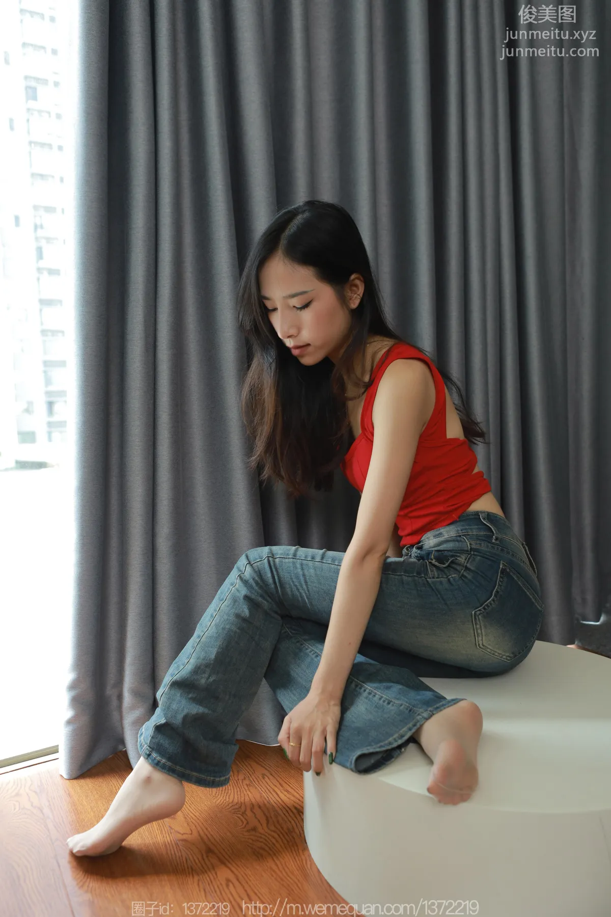 [IESS] 2023.08.11 Silk Enjoyer 1504 Mei Zi, Stockings Inside Jeans [85P] photo 25