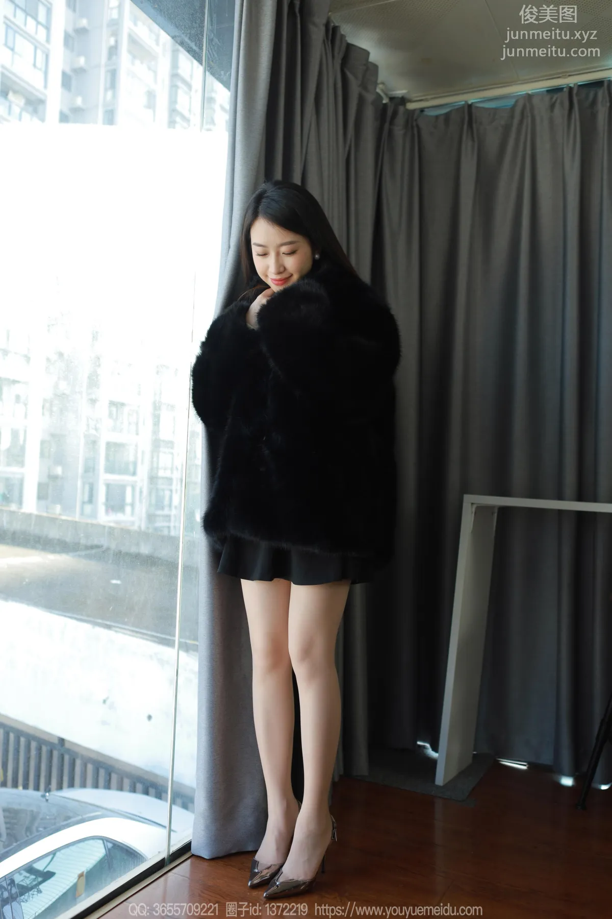 [IESS] 2023.12.05 Silk Enjoyer 1603 Xiao Jie, Black Coat [86P] photo 4