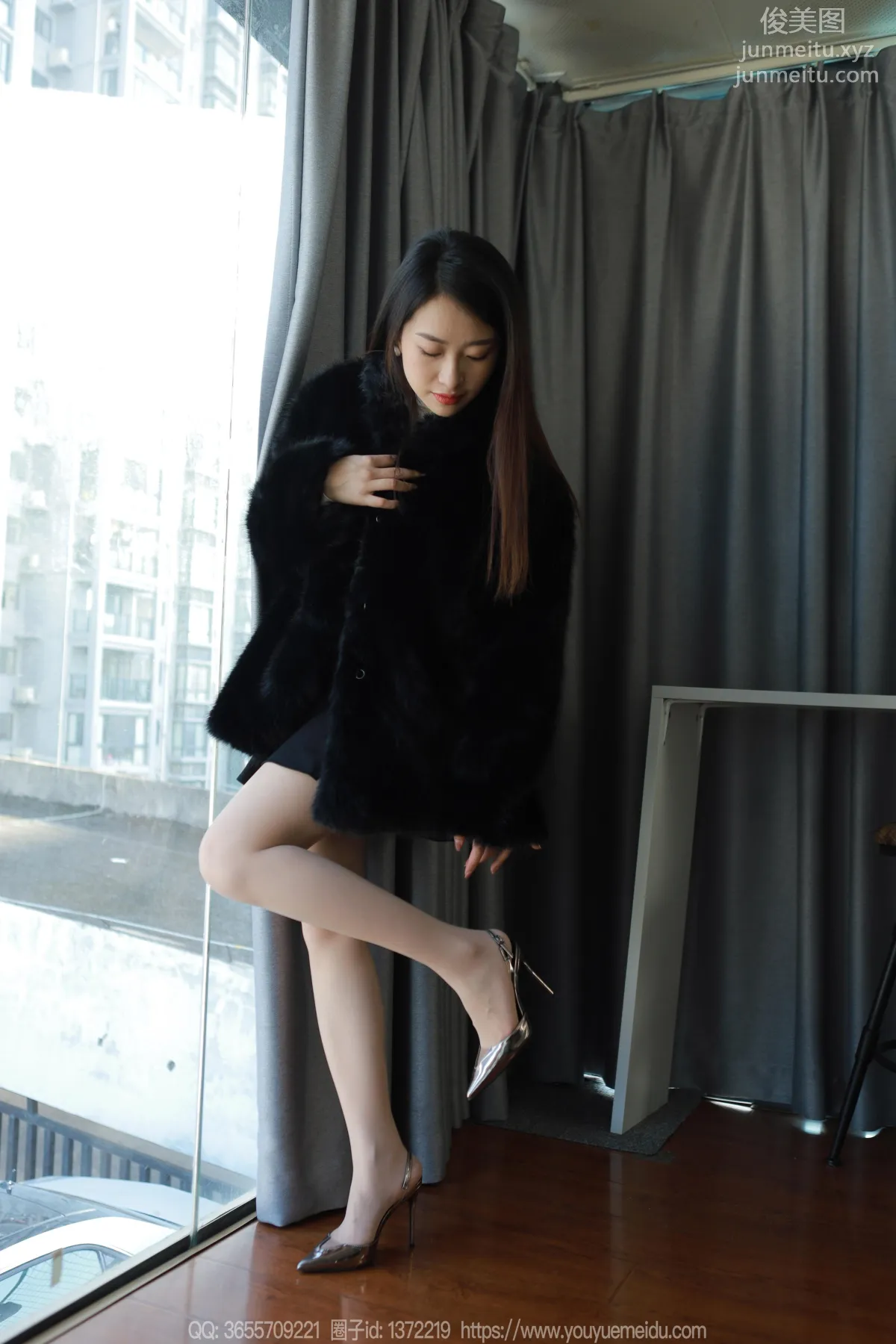 [IESS] 2023.12.05 Silk Enjoyer 1603 Xiao Jie, Black Coat [86P] photo 7