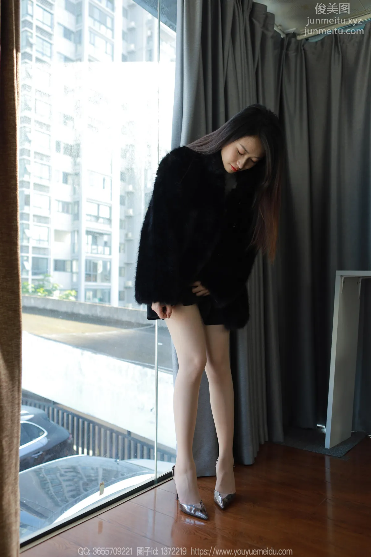[IESS] 2023.12.05 Silk Enjoyer 1603 Xiao Jie, Black Coat [86P] photo 12