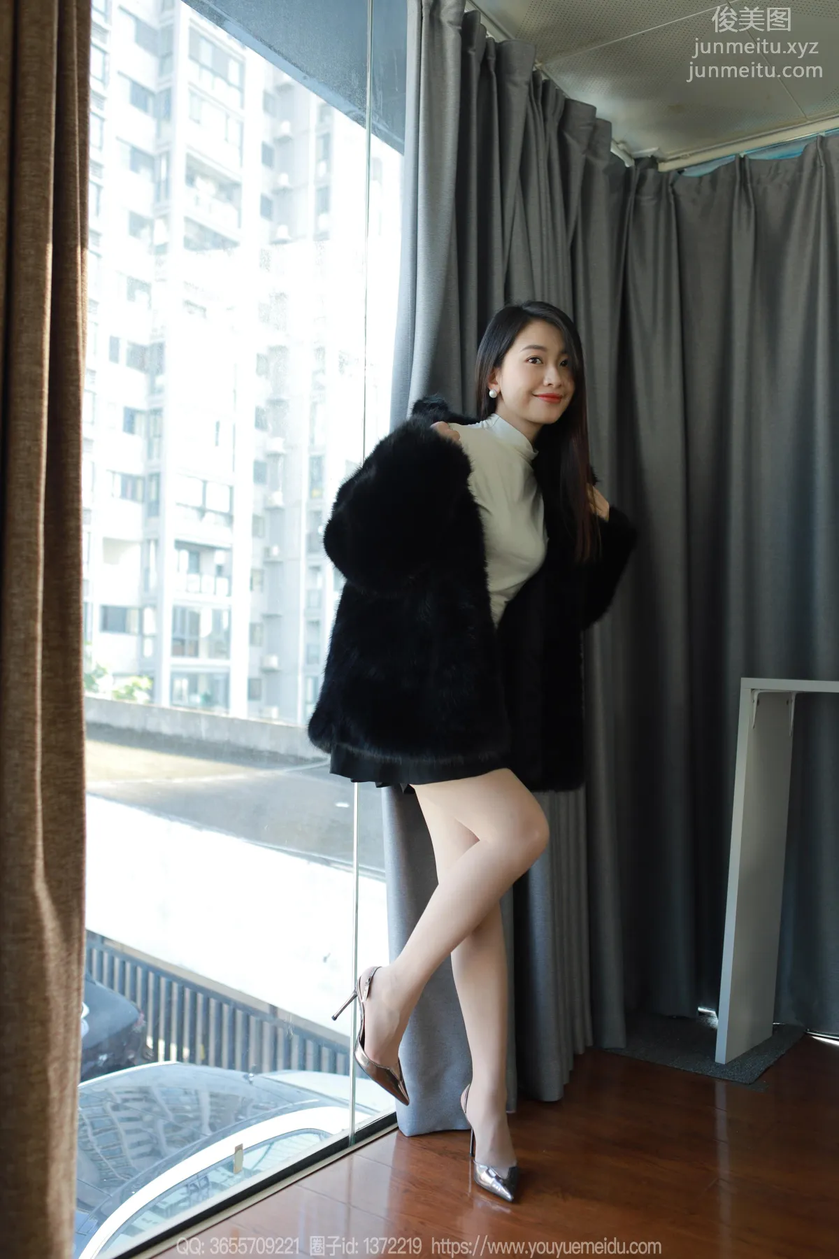 [IESS] 2023.12.05 Silk Enjoyer 1603 Xiao Jie, Black Coat [86P] photo 14