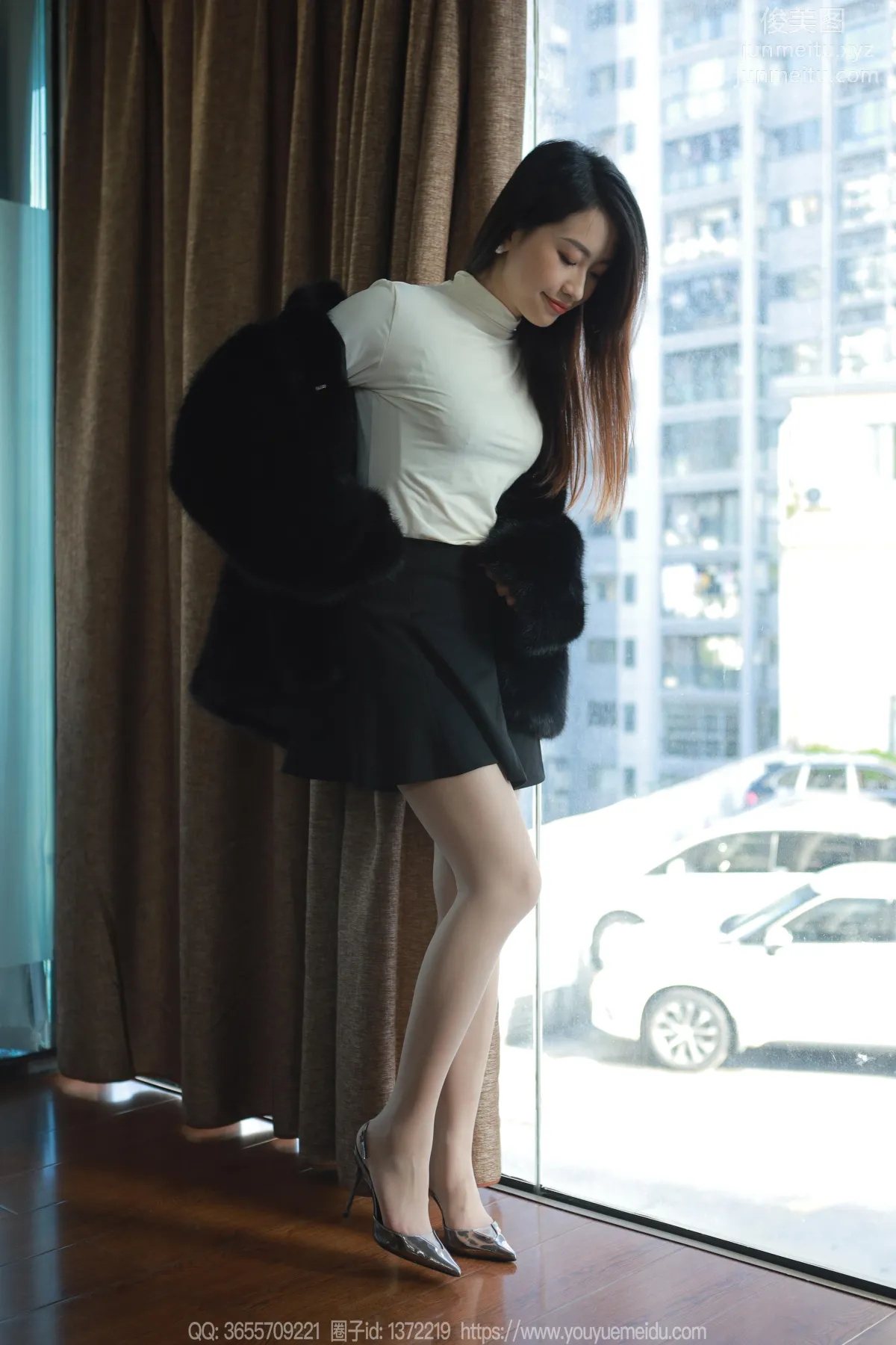 [IESS] 2023.12.05 Silk Enjoyer 1603 Xiao Jie, Black Coat [86P] photo 24