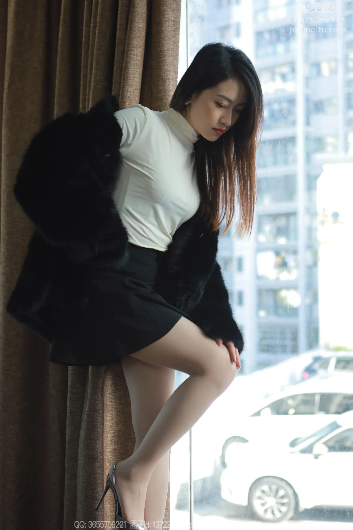 [IESS] 2023.12.05 Silk Enjoyer 1603 Xiao Jie, Black Coat [86P] photo 25