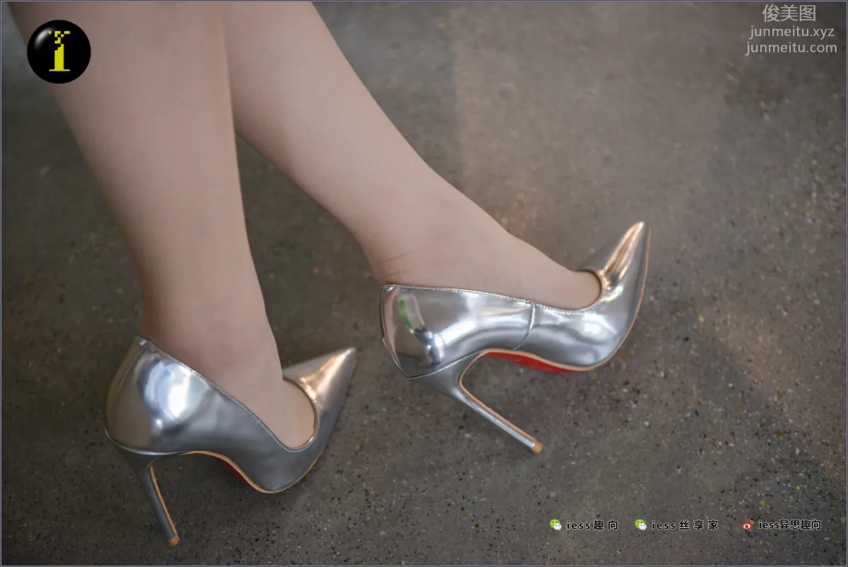 [IESS] Pu Hui Ji 076 Xiao Jie, Silver High Heels in the Cafe photo 29
