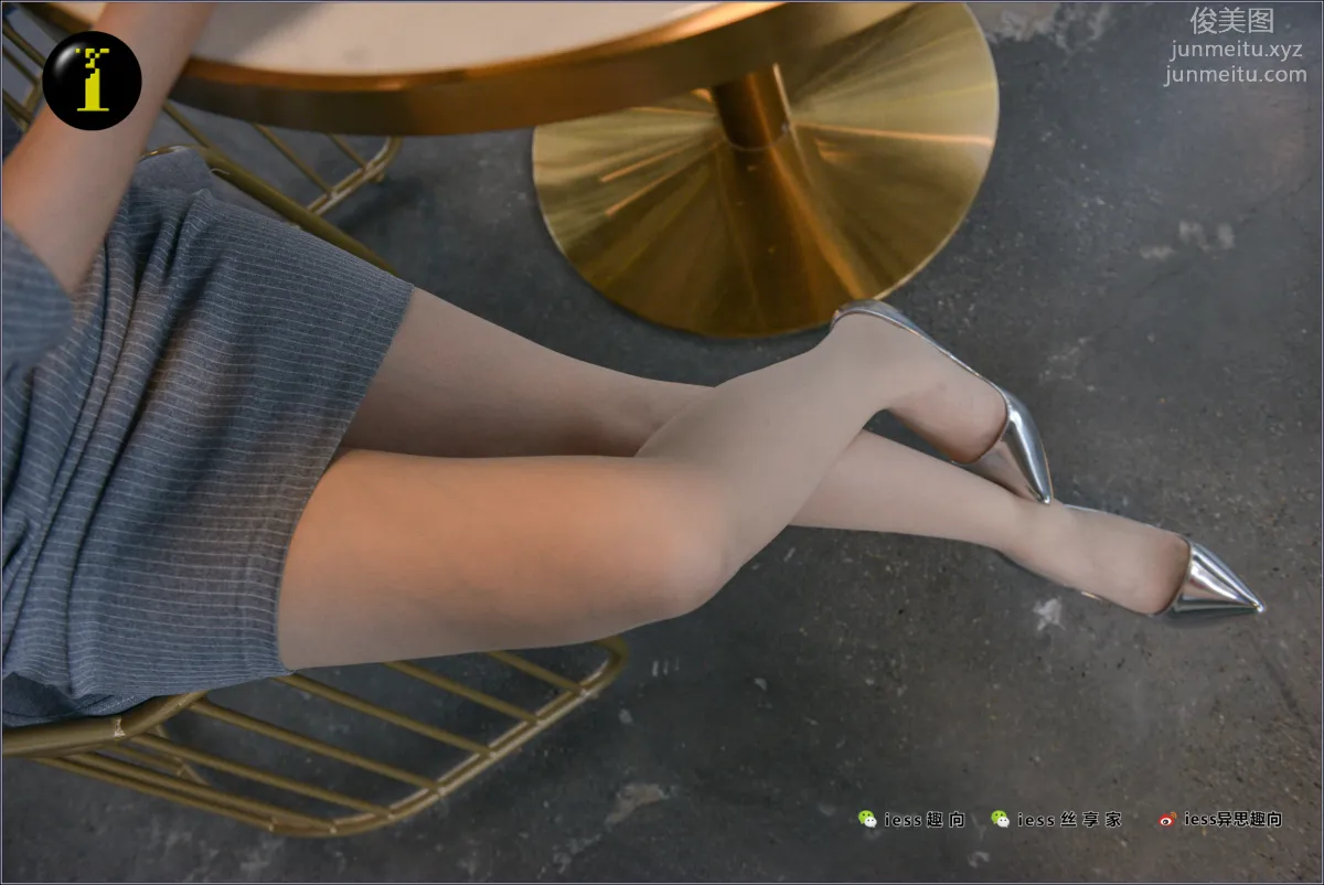 [IESS] Pu Hui Ji 076 Xiao Jie, Silver High Heels in the Cafe photo 60