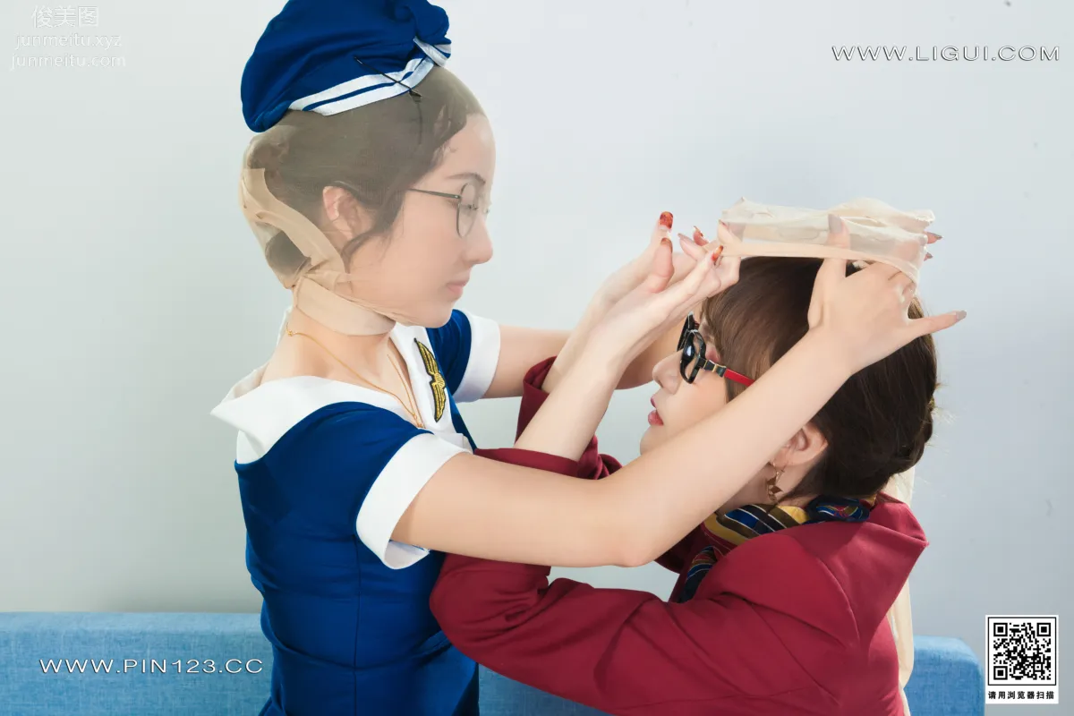 [Ligui] 2022.11.11 Twin Flowers - Silk Desire in the Air Xixi & Xinxin photo 28