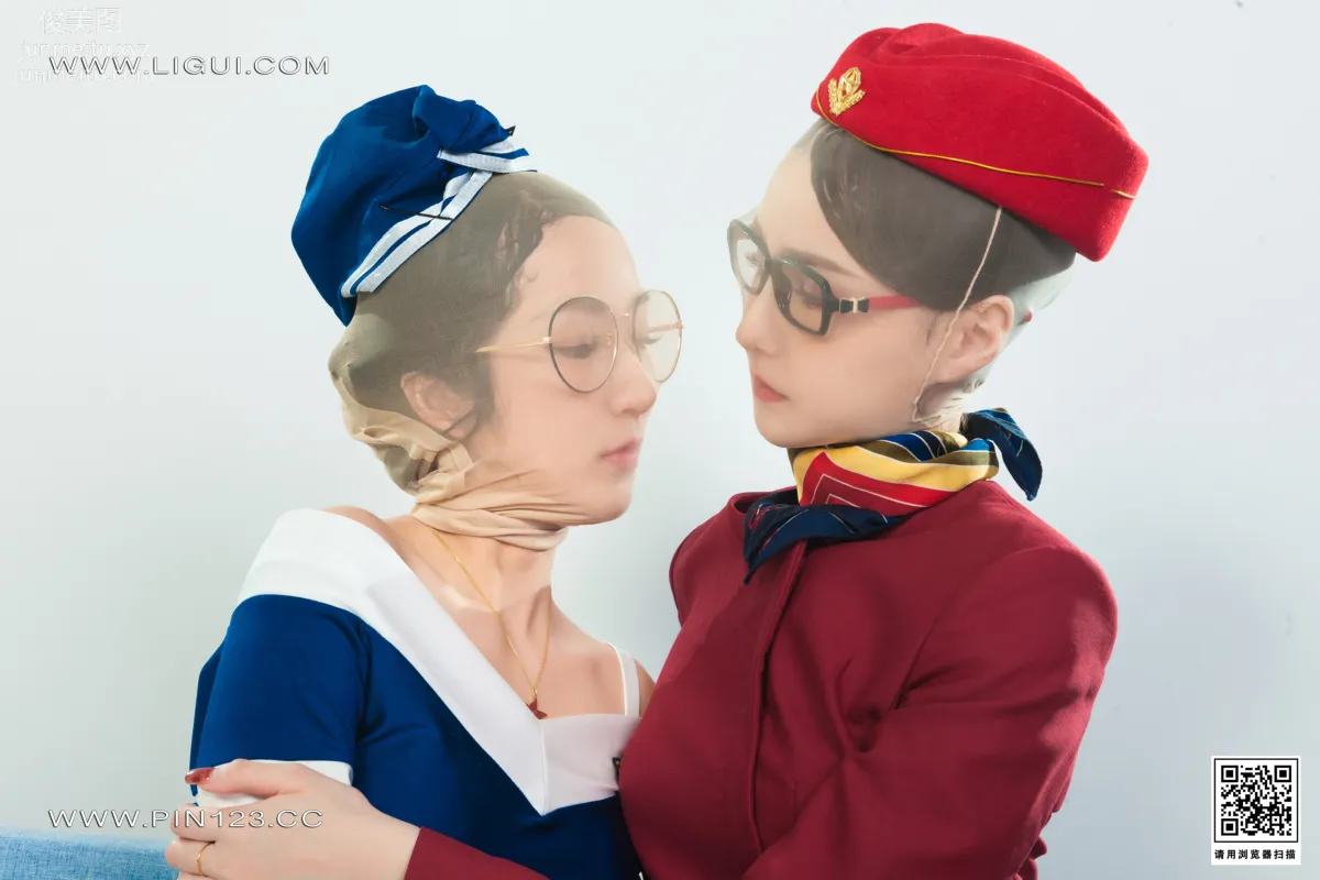 [Ligui] 2022.11.11 Twin Flowers - Silk Desire in the Air Xixi & Xinxin photo 29