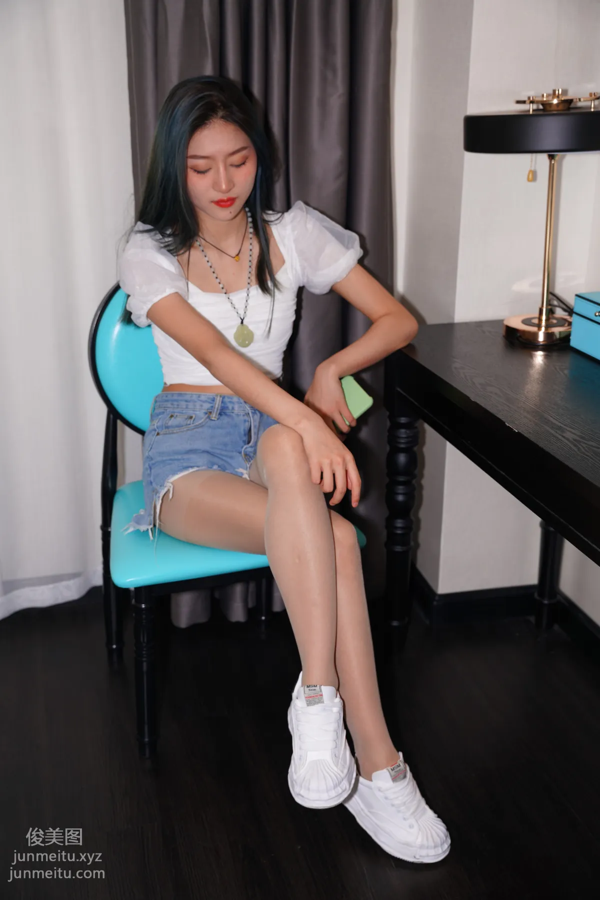 Mojing Street NO.168, Super Top-Grade Nude Stockings Tight Denim Hot Pants [277P] photo 9