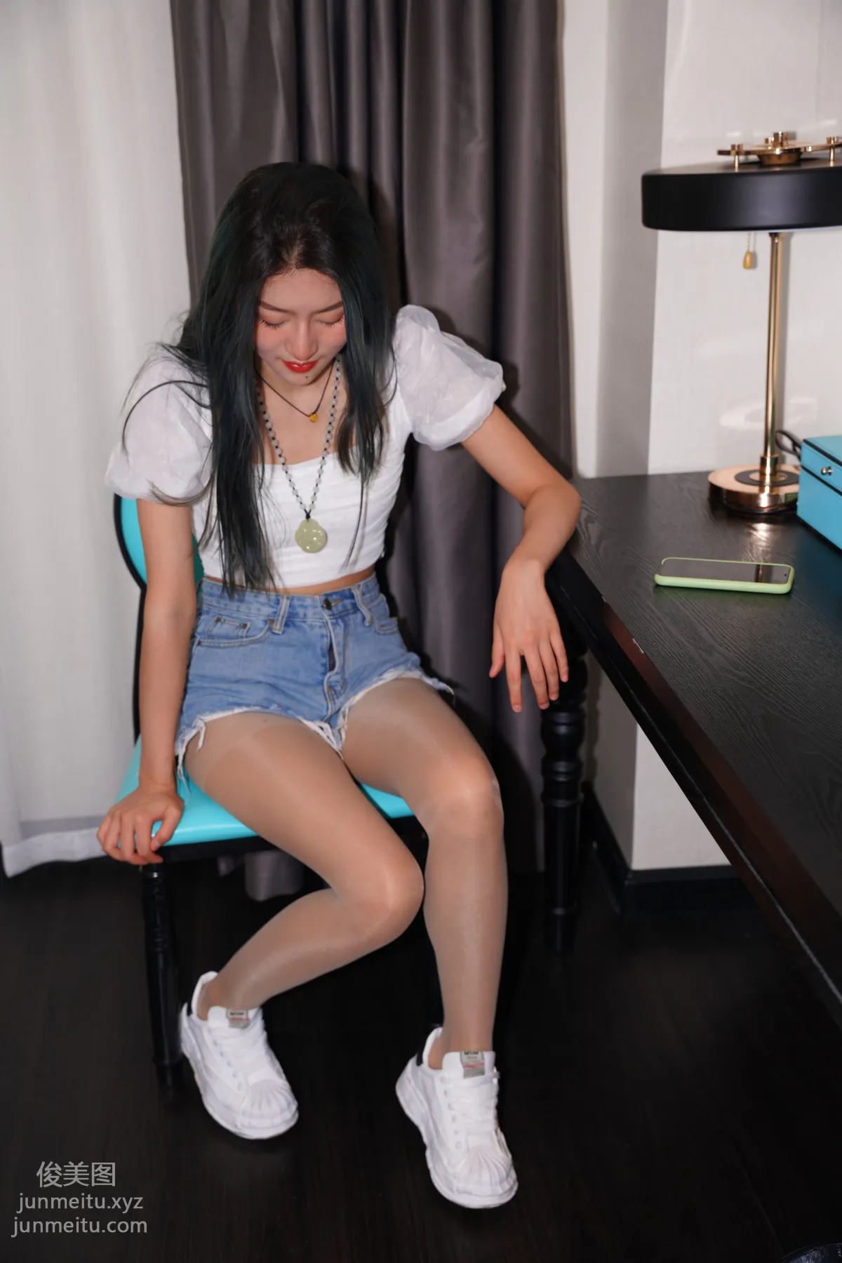 Mojing Street NO.168, Super Top-Grade Nude Stockings Tight Denim Hot Pants [277P] photo 13
