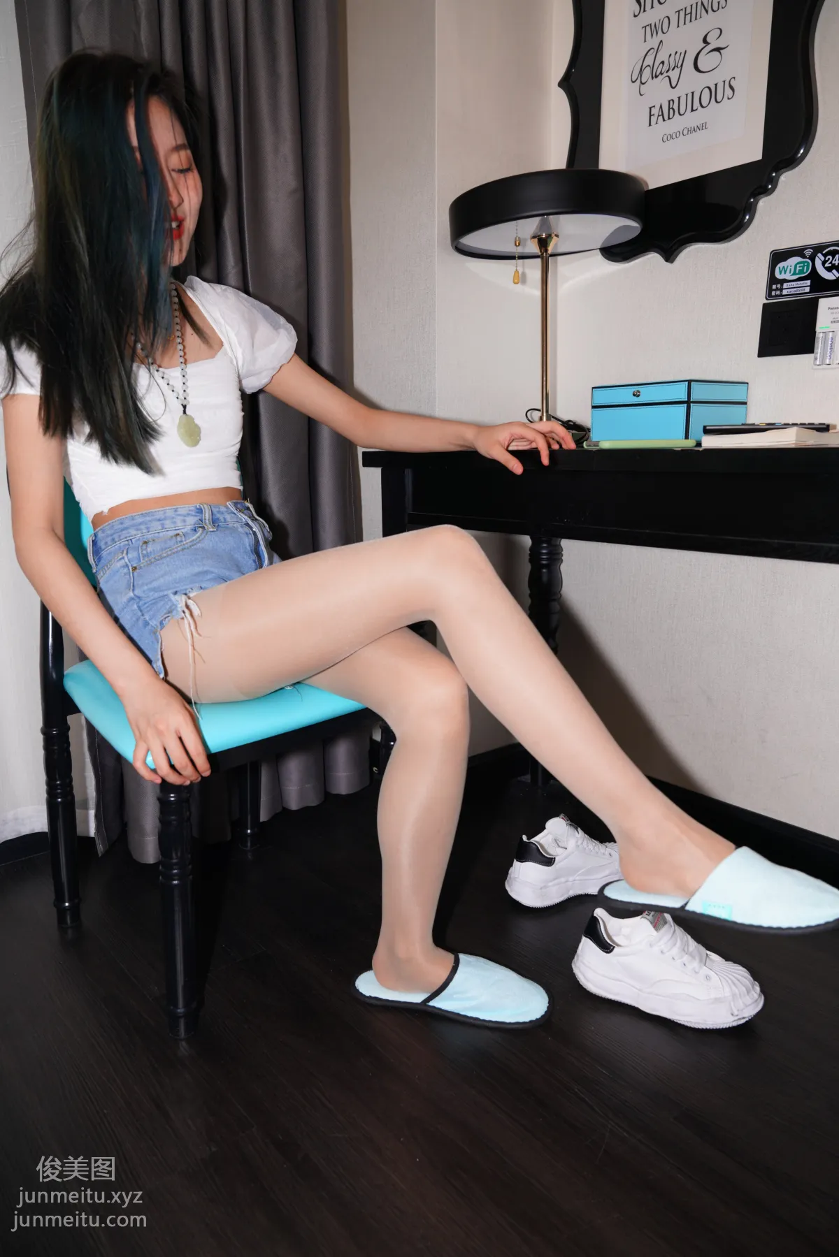 Mojing Street NO.168, Super Top-Grade Nude Stockings Tight Denim Hot Pants [277P] photo 20