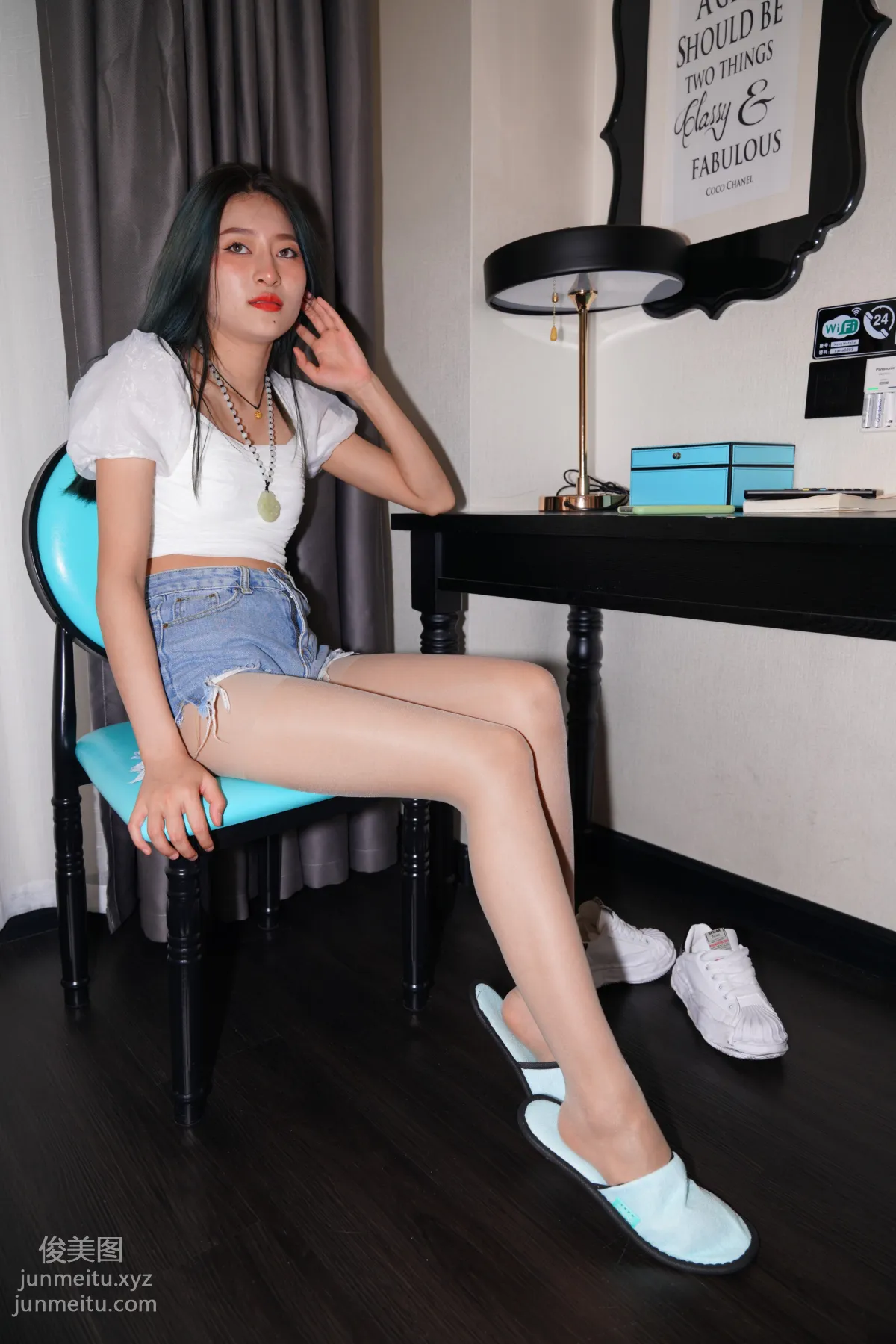 Mojing Street NO.168, Super Top-Grade Nude Stockings Tight Denim Hot Pants [277P] photo 24