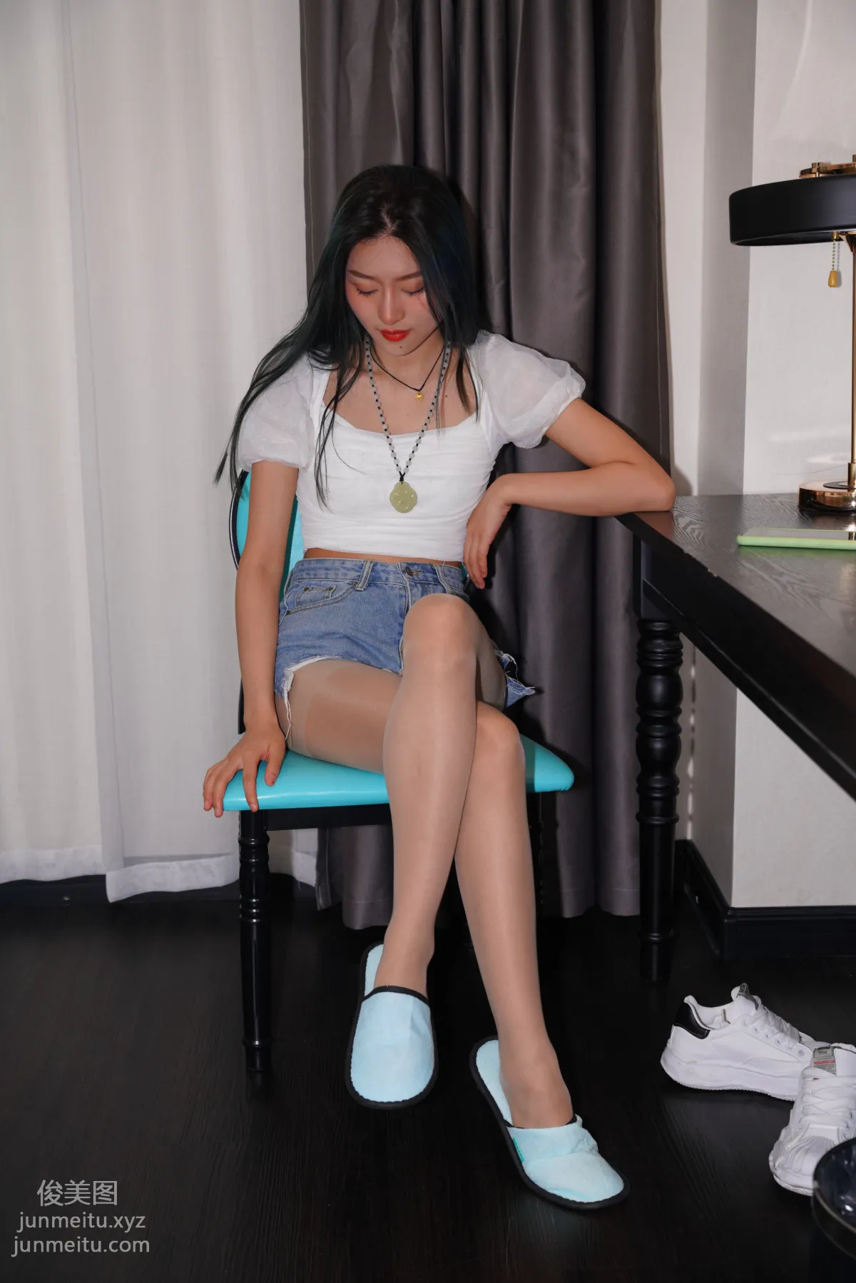 Mojing Street NO.168, Super Top-Grade Nude Stockings Tight Denim Hot Pants [277P] photo 26