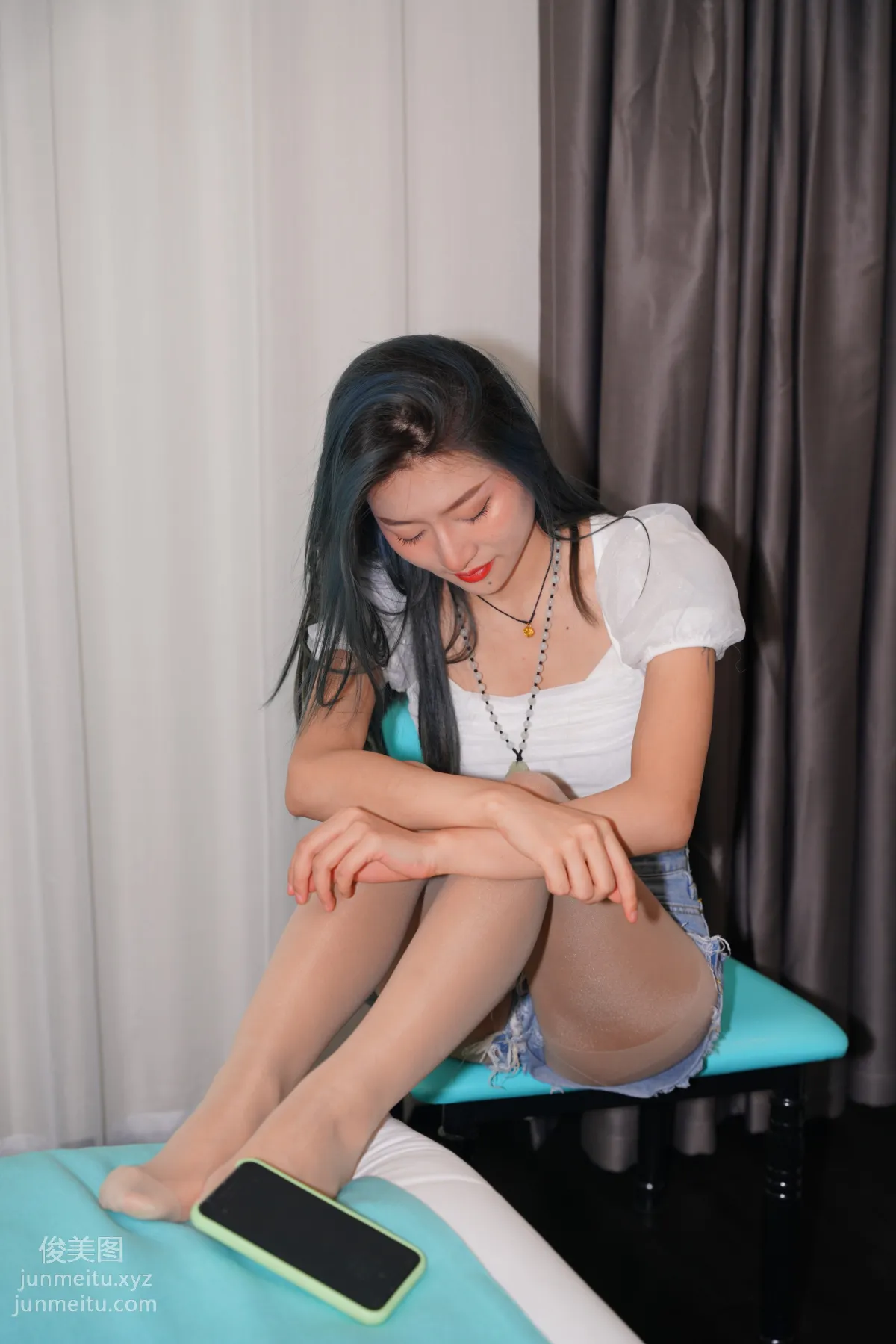 Mojing Street NO.168, Super Top-Grade Nude Stockings Tight Denim Hot Pants [277P] photo 41