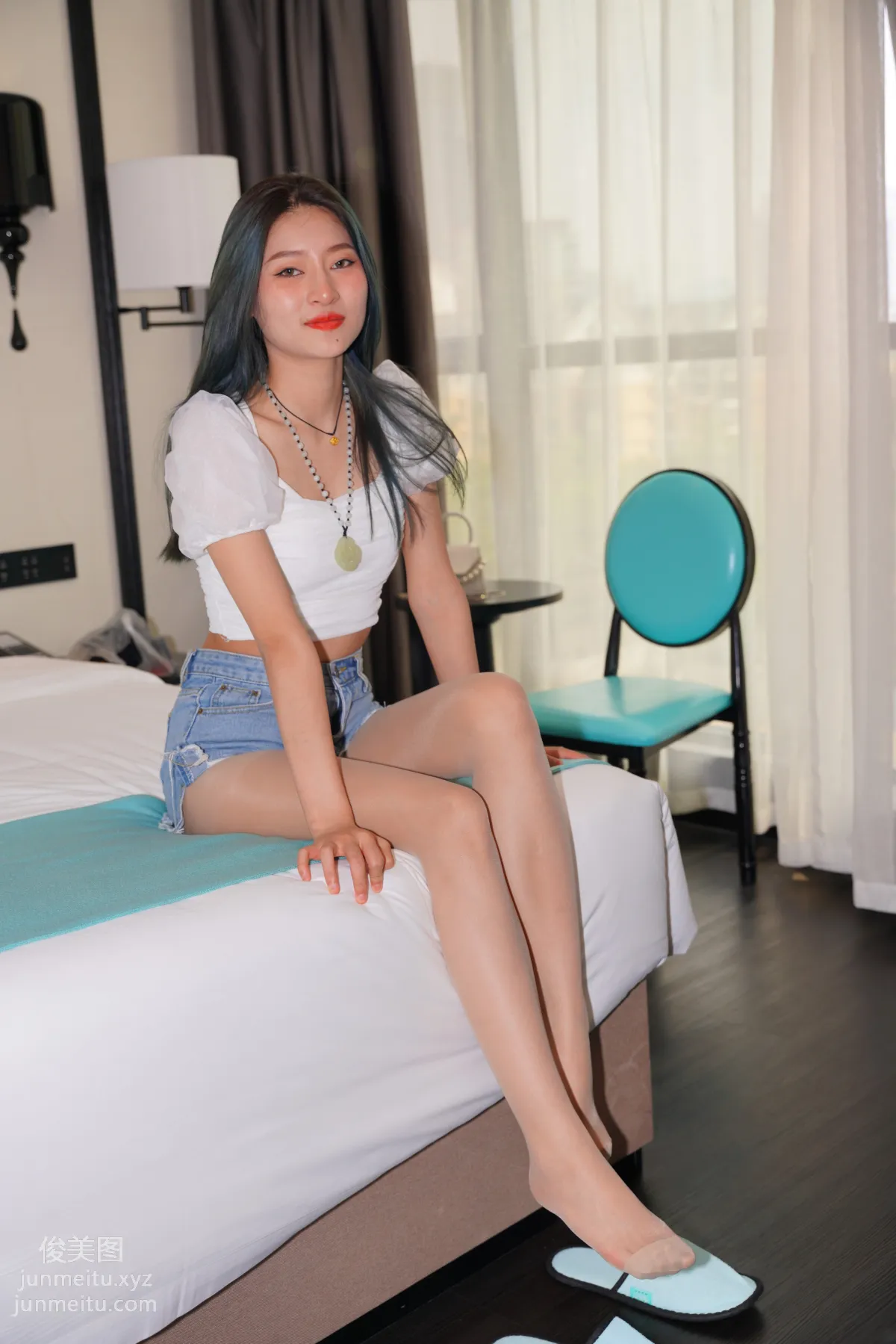 Mojing Street NO.168, Super Top-Grade Nude Stockings Tight Denim Hot Pants [277P] photo 62
