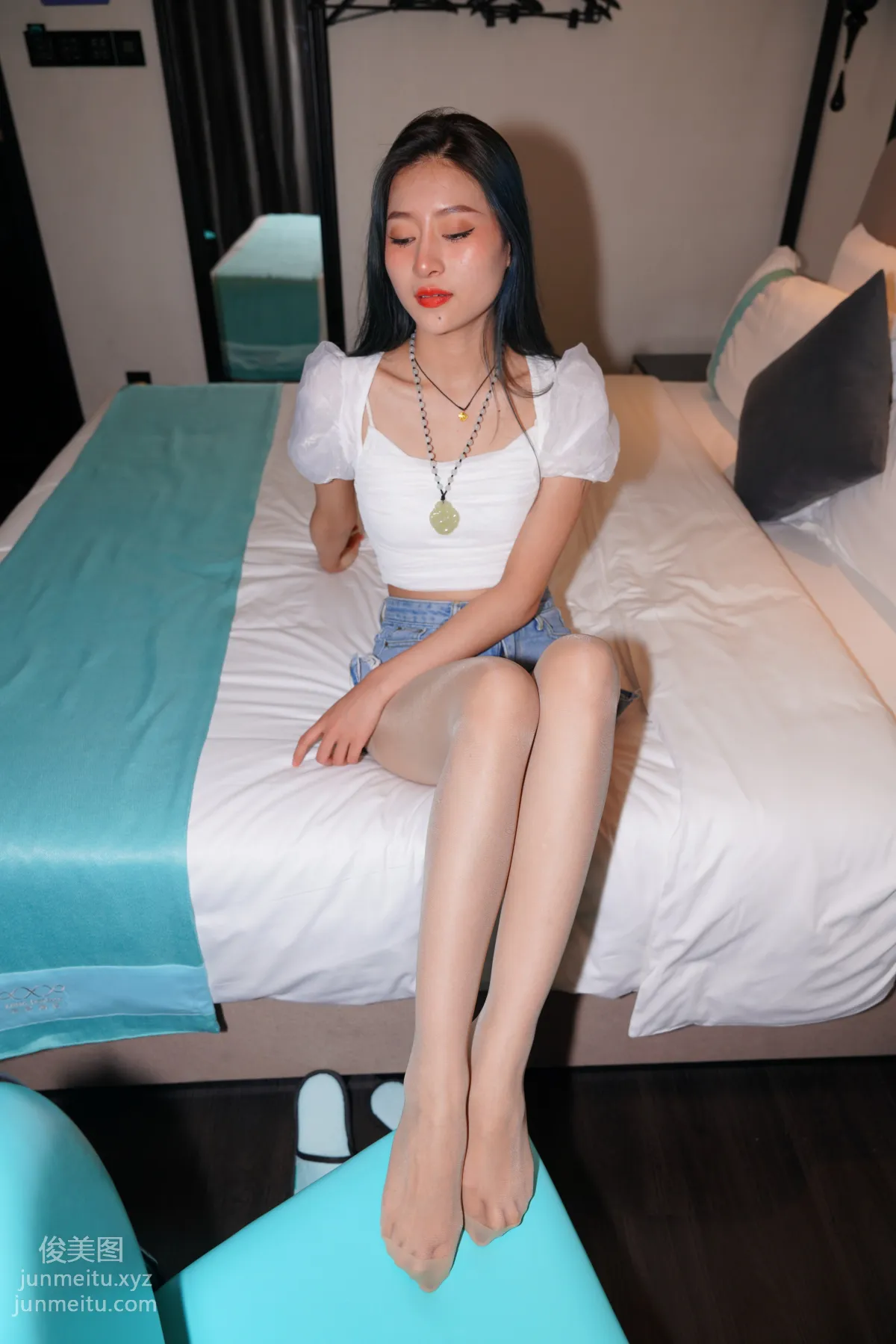 Mojing Street NO.168, Super Top-Grade Nude Stockings Tight Denim Hot Pants [277P] photo 67