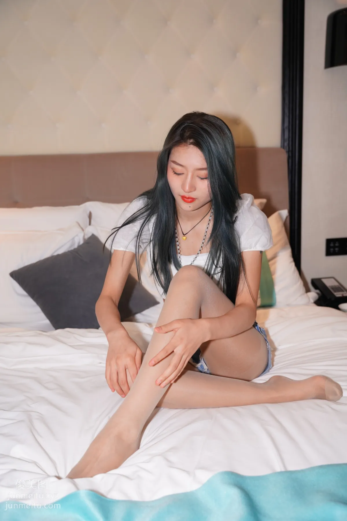 Mojing Street NO.168, Super Top-Grade Nude Stockings Tight Denim Hot Pants [277P] photo 109