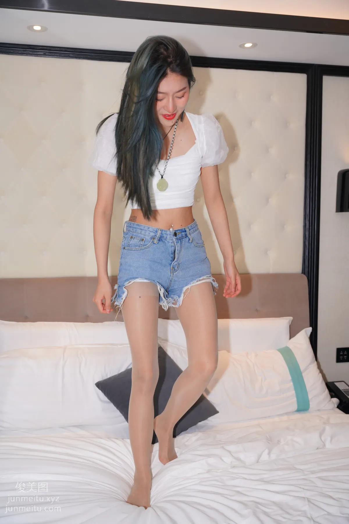 Mojing Street NO.168, Super Top-Grade Nude Stockings Tight Denim Hot Pants [277P] photo 113