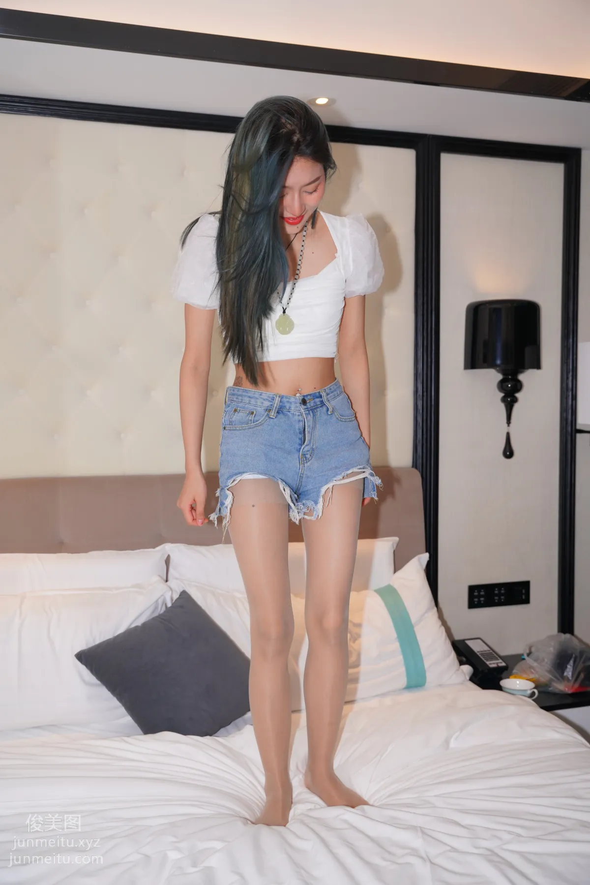 Mojing Street NO.168, Super Top-Grade Nude Stockings Tight Denim Hot Pants [277P] photo 114